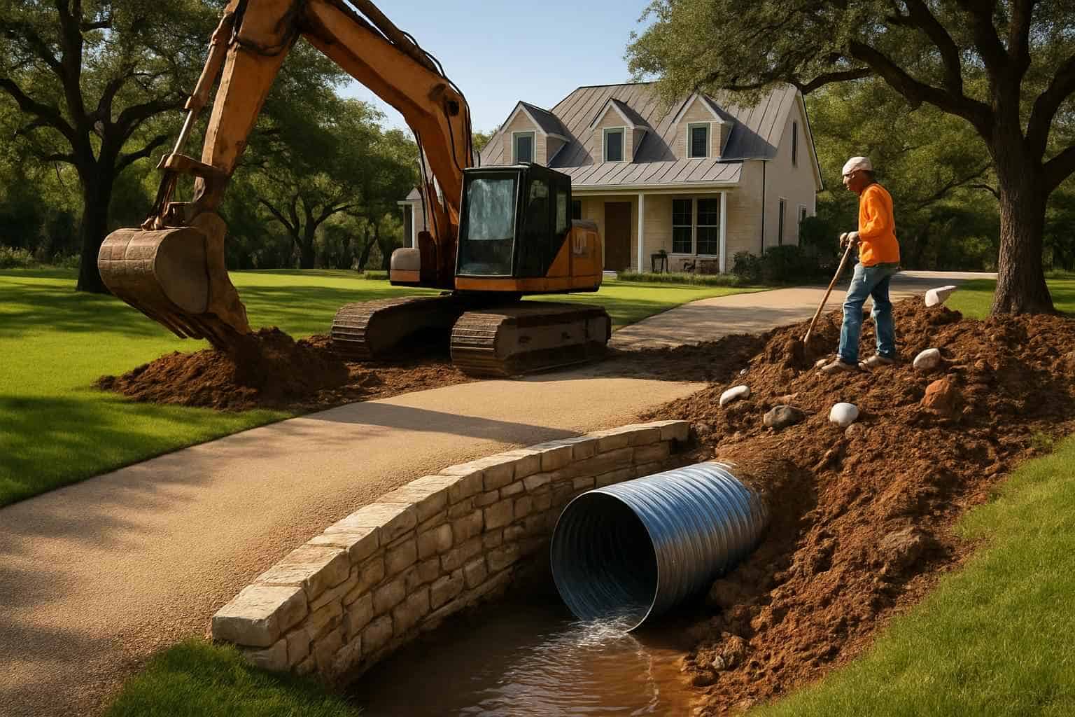 Driveway Culvert Replacement in Luckenbach Texas