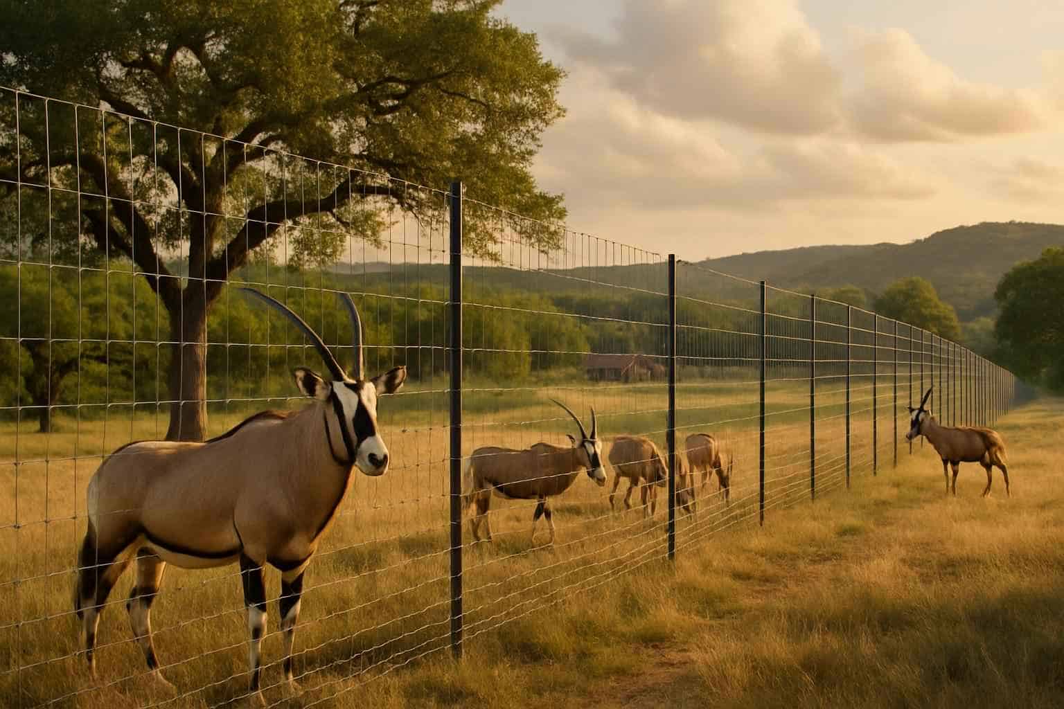 Exotic Game Fencing in Luckenbach Texas
