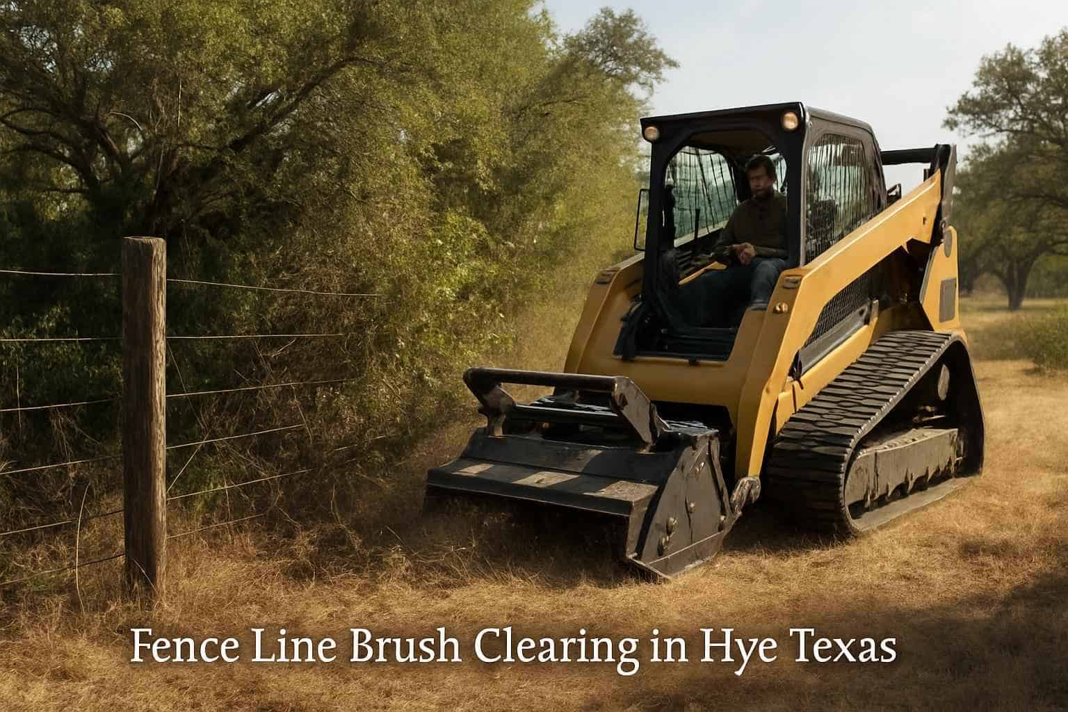 Fence Line Brush Clearing in Hye Texas