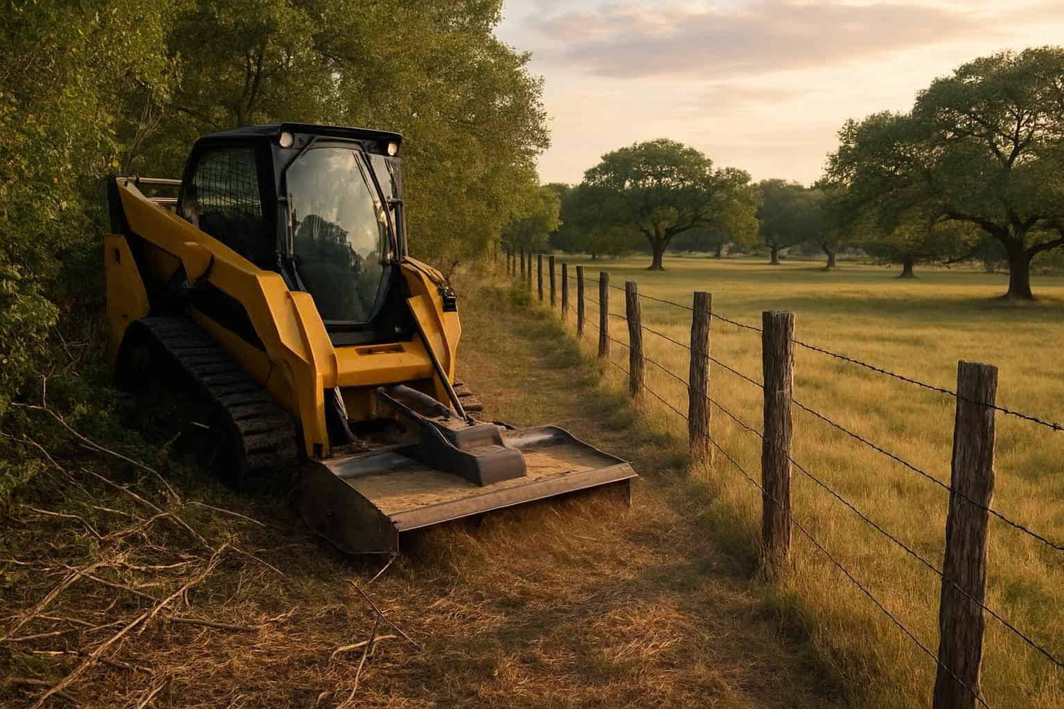 Fence Line Brush Clearing in Stonewall Texas