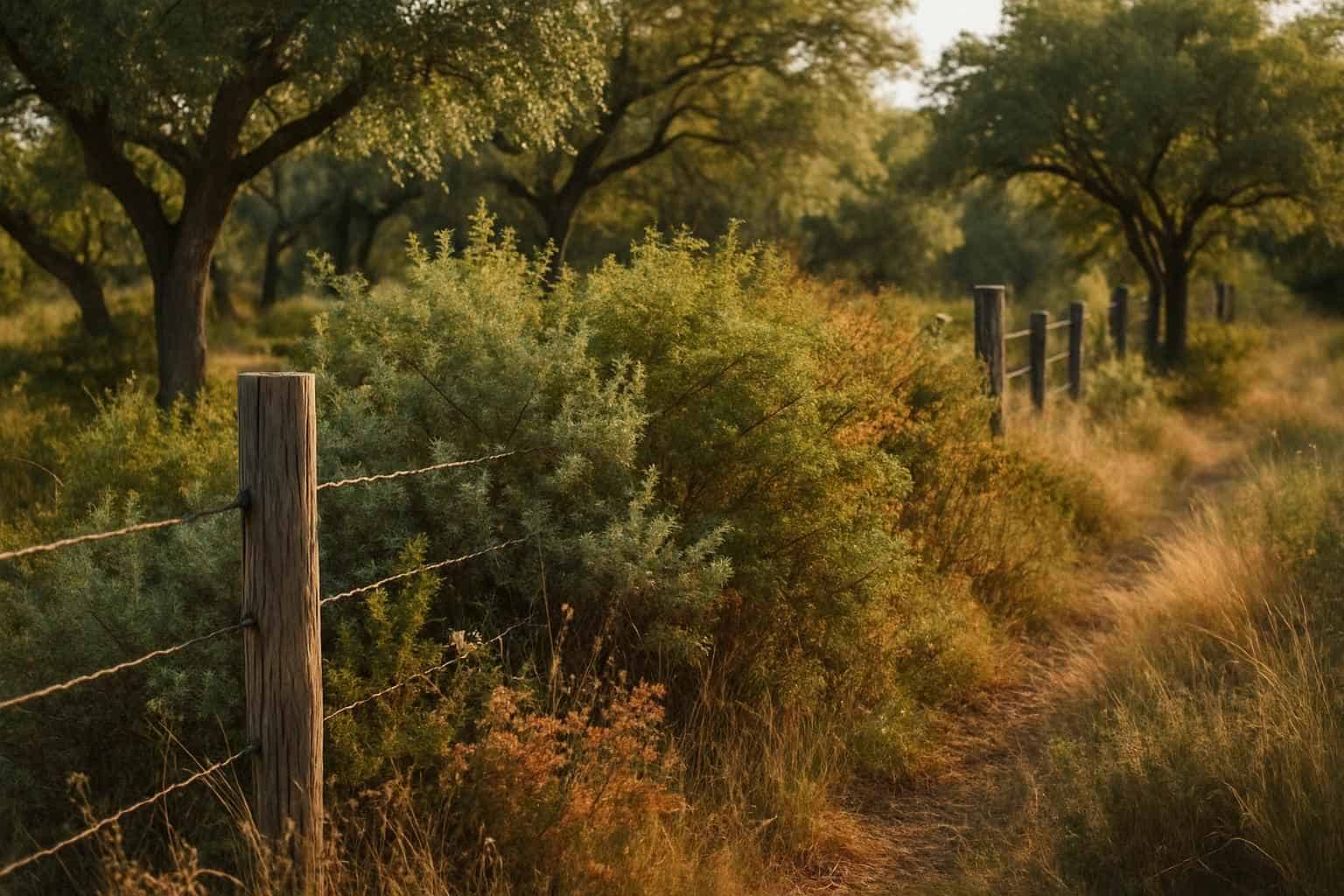 Fence Line Underbrush in Luckenbach Texas