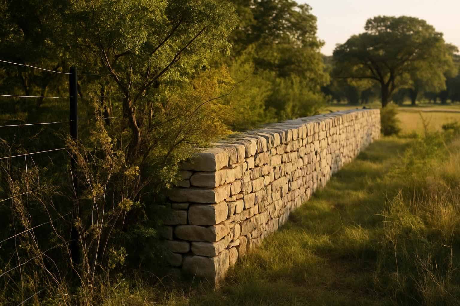 Fence Line Underbrush in Stonewall Texas