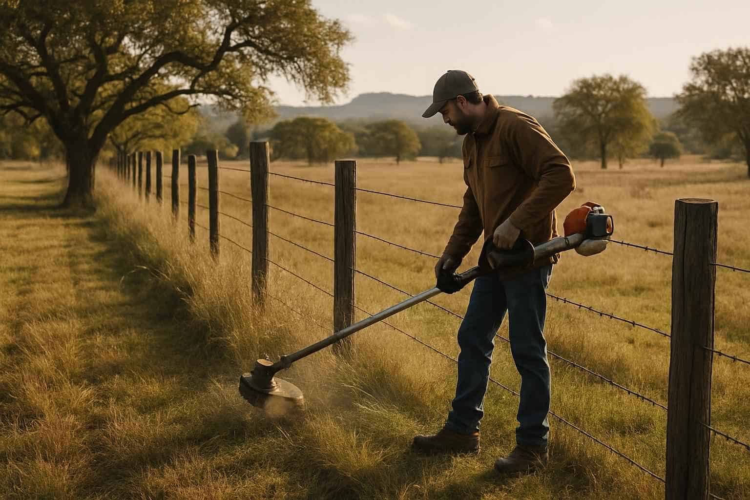 Fence Row Maintenance in Luckenbach Texas