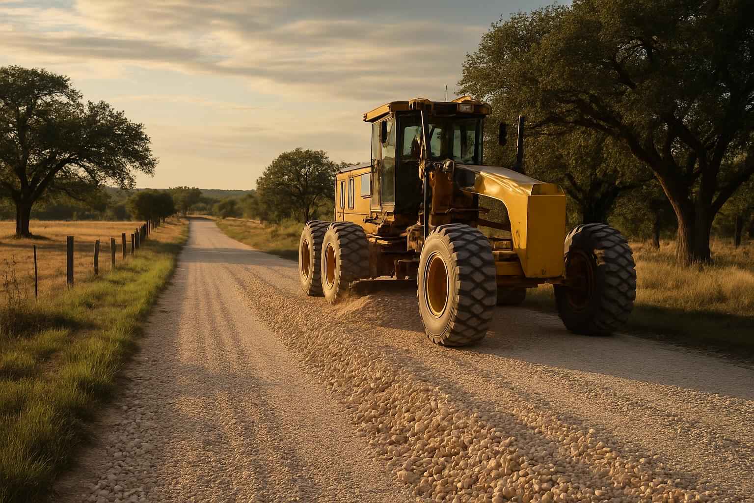 Gravel Road Building in Hye Texas