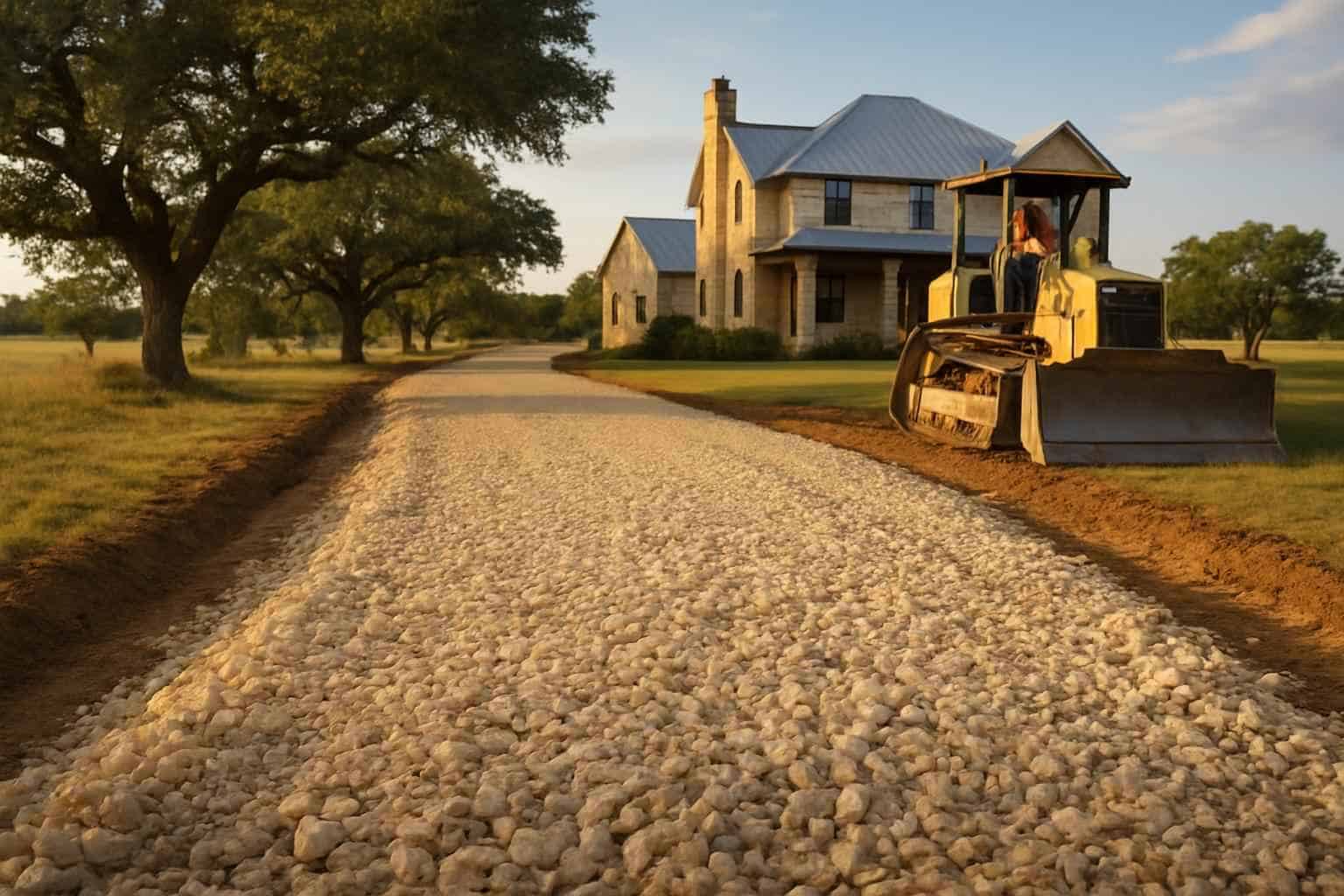 Gravel Road Building in Stonewall Texas
