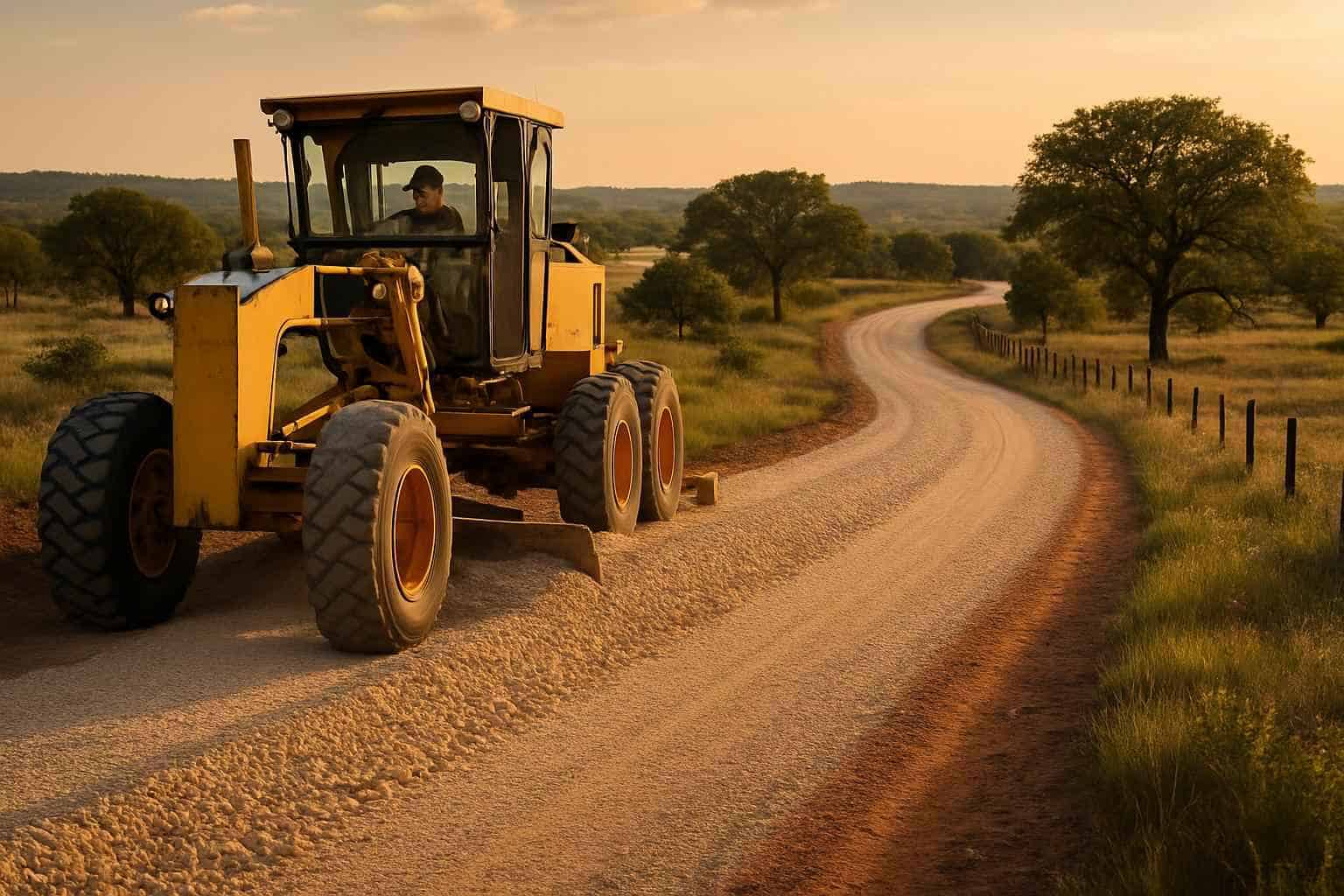 Gravel Road Building in Willow City Texas