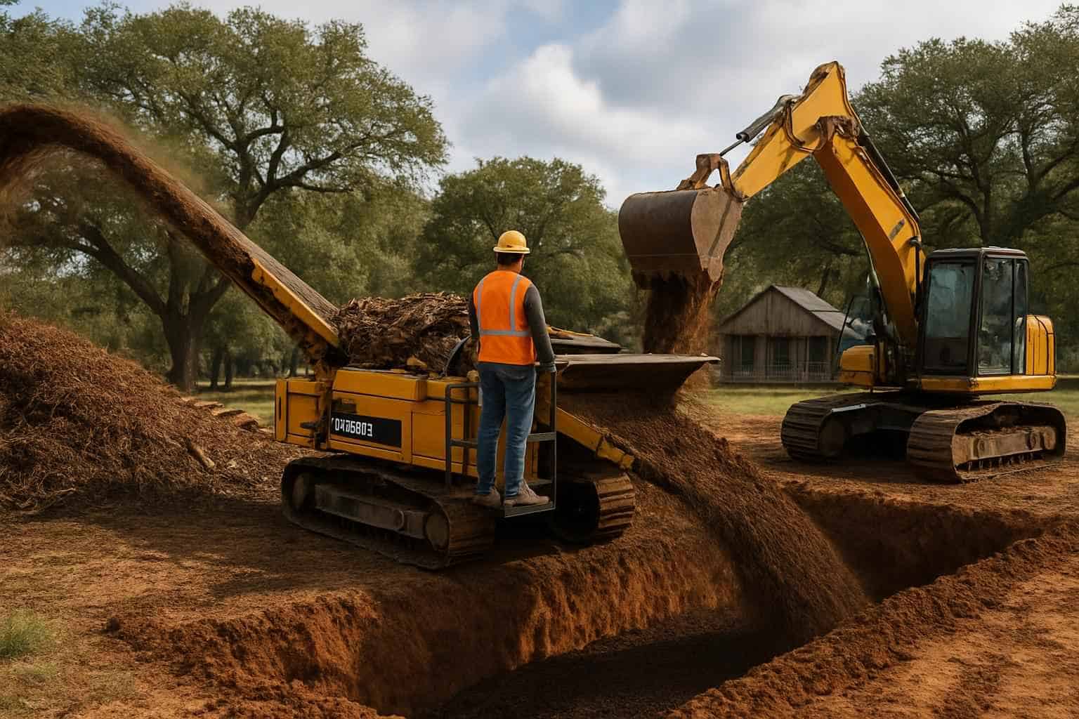 Grind and Backfill in Luckenbach Texas