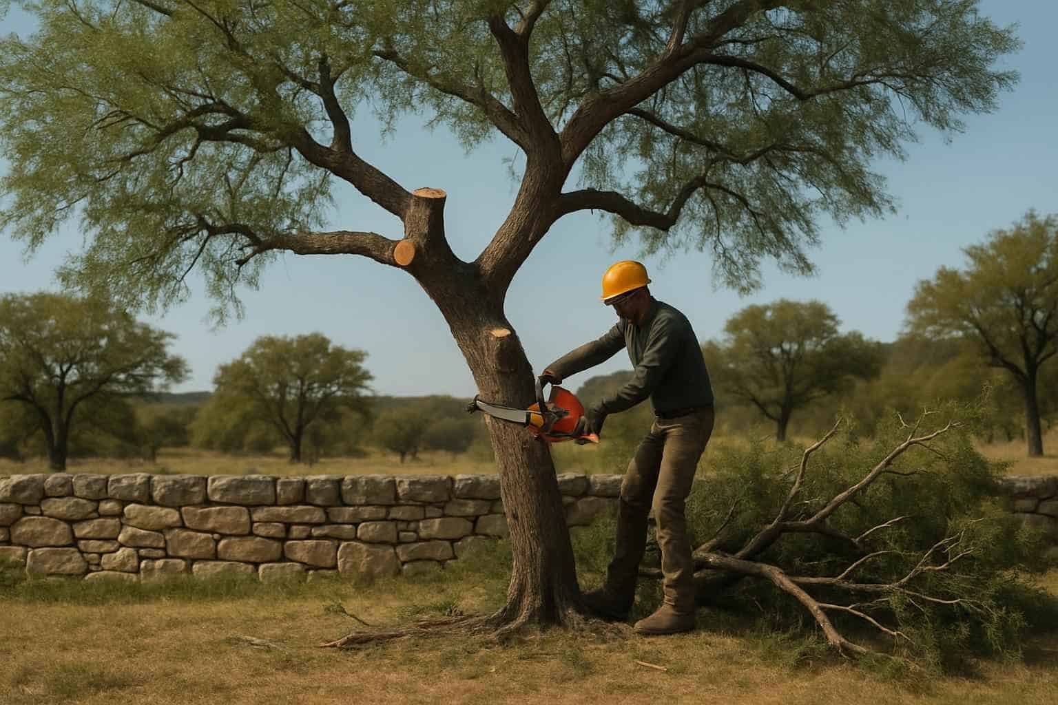 Mesquite Tree Removal in Stonewall Texas