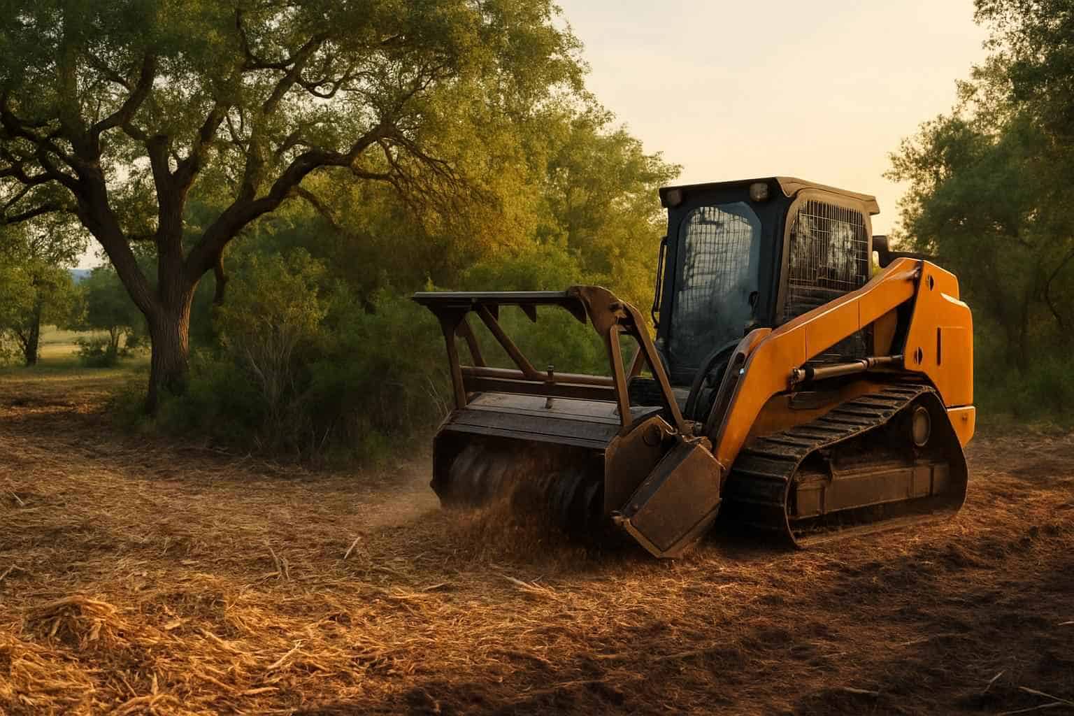 Mulching for Lot Prep in Hye Texas