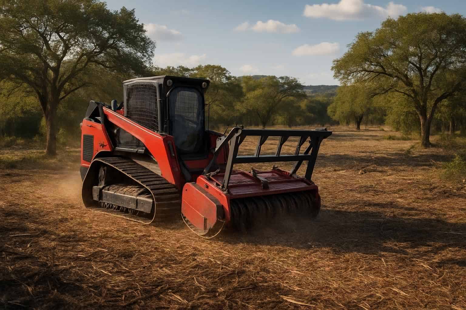Mulching for Lot Prep in Luckenbach Texas