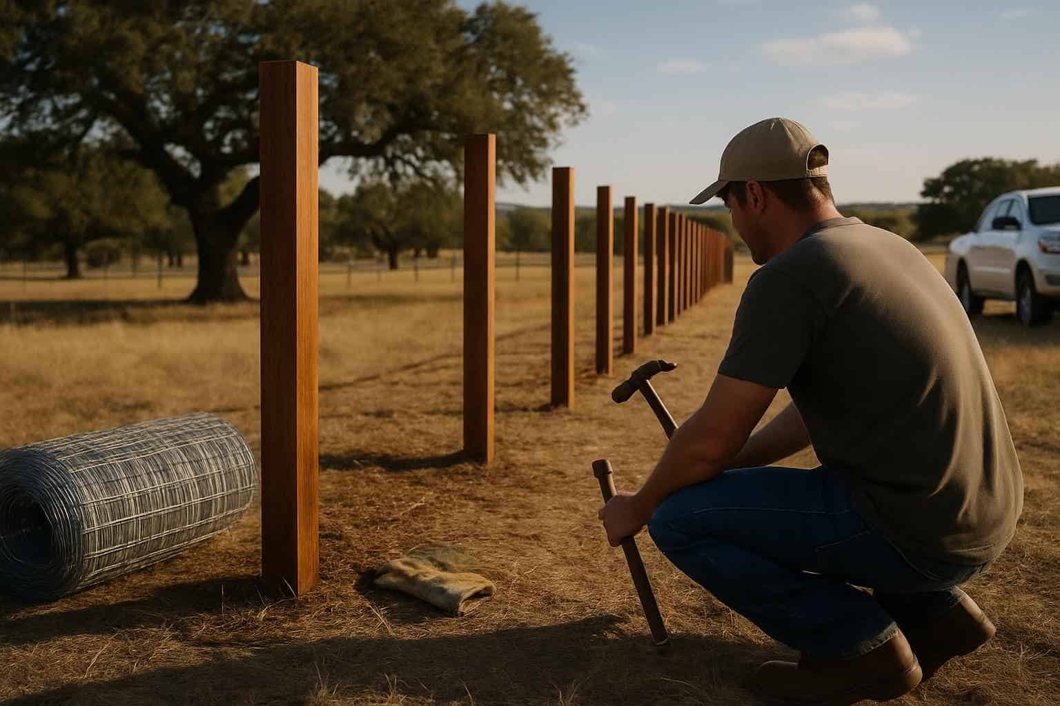 New Fence Installation Prep in Hye Texas