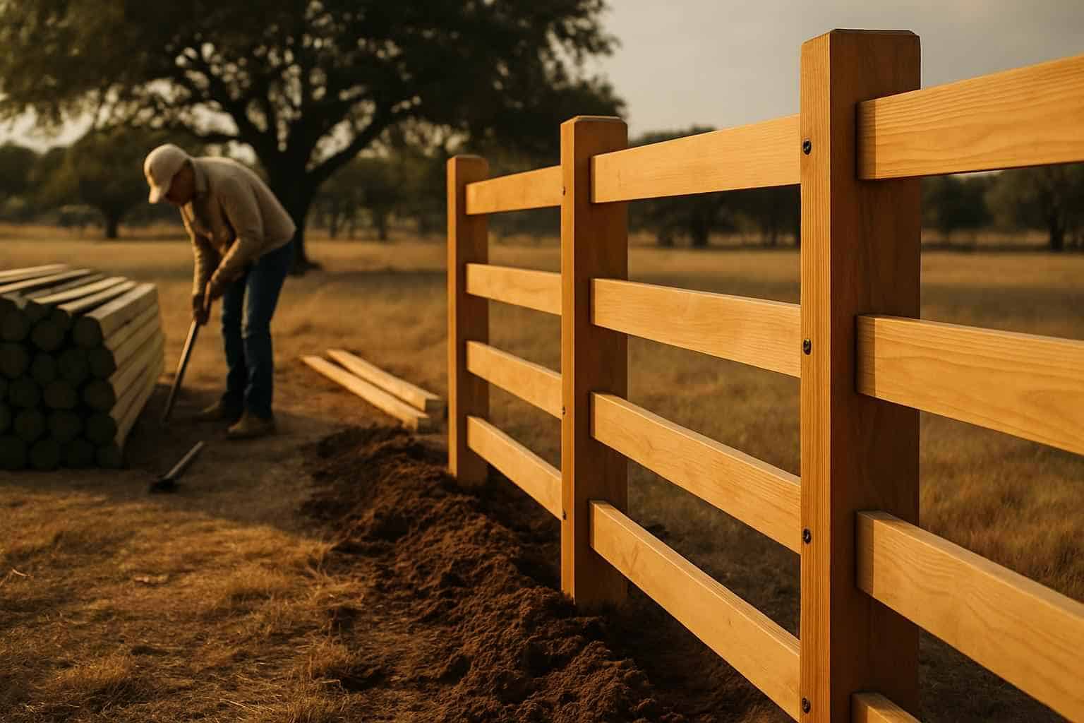 New Fence Installation Prep in Stonewall Texas