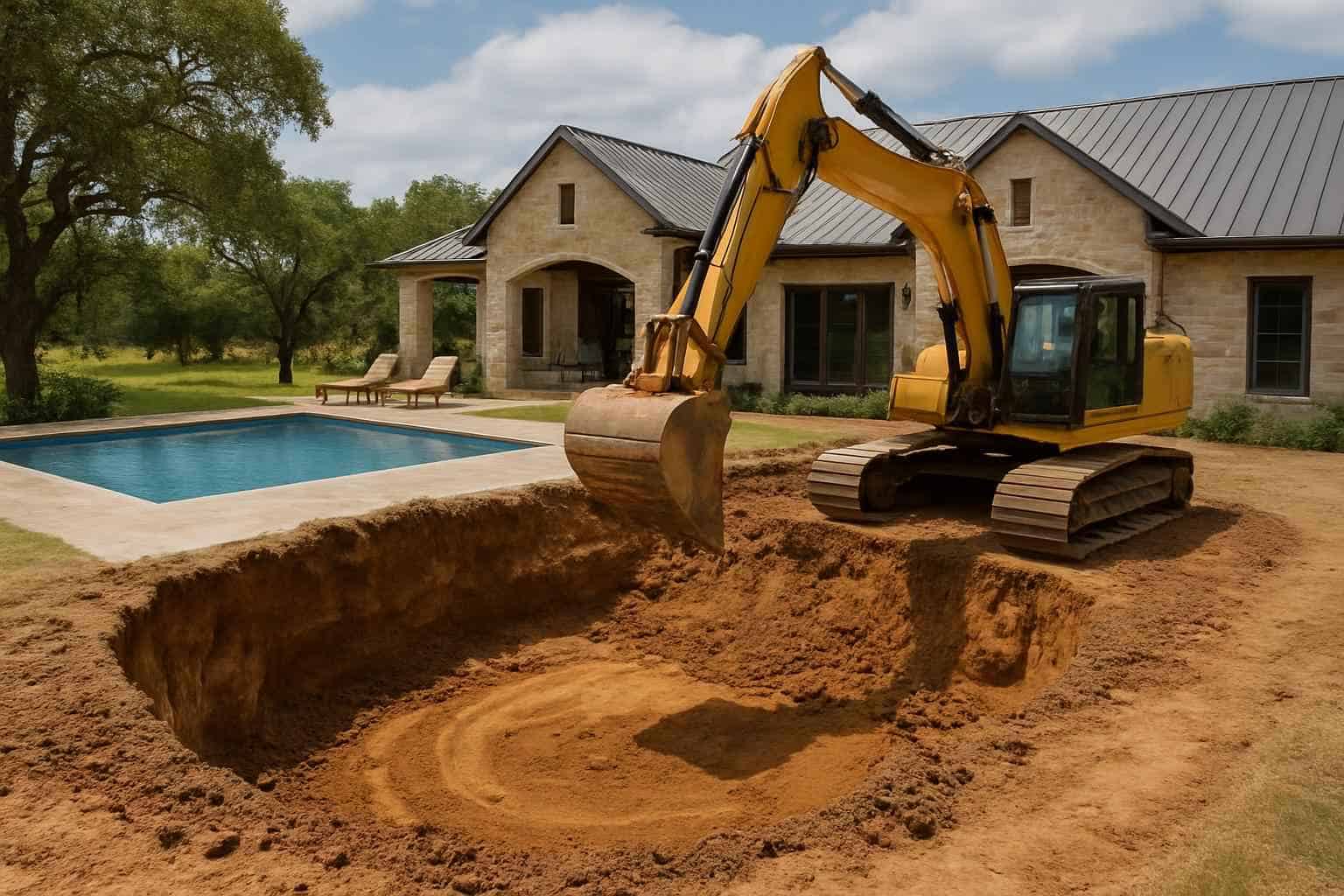 New Pool Dig in Luckenbach Texas