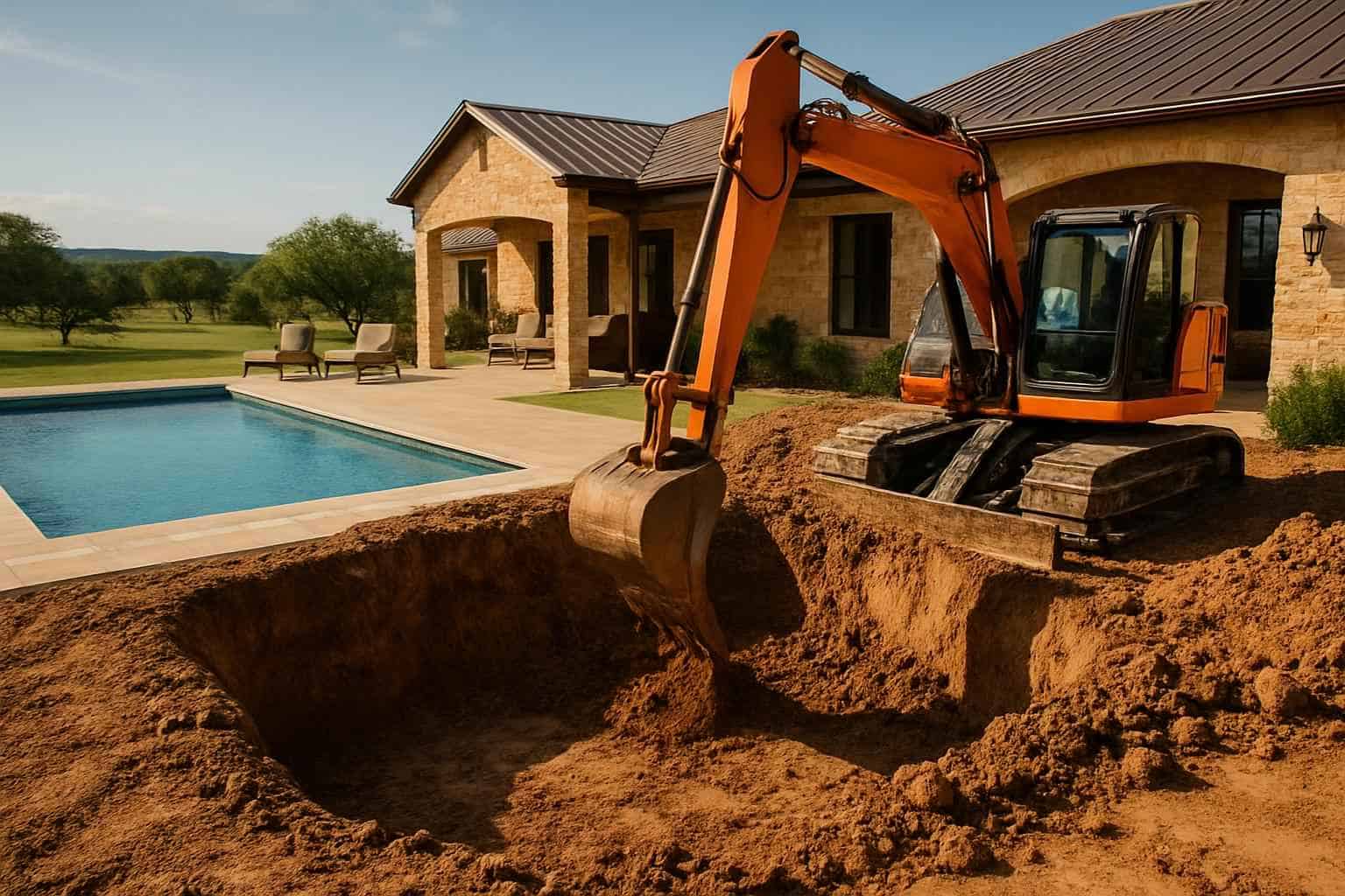 New Pool Dig in Stonewall Texas
