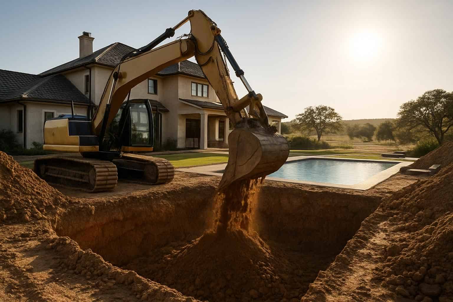 New Pool Dig in Willow City Texas