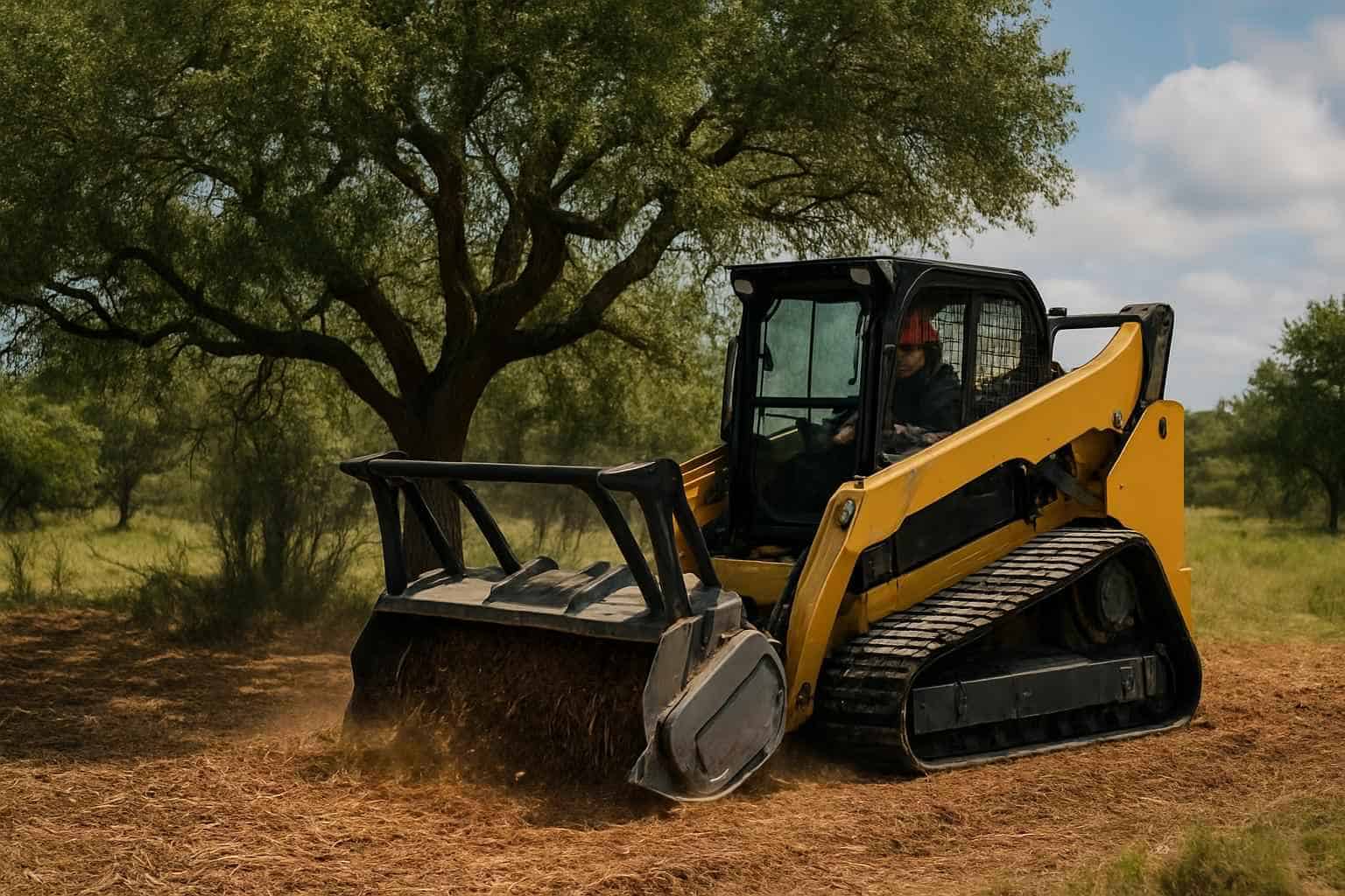 Oak Mulching in Luckenbach Texas