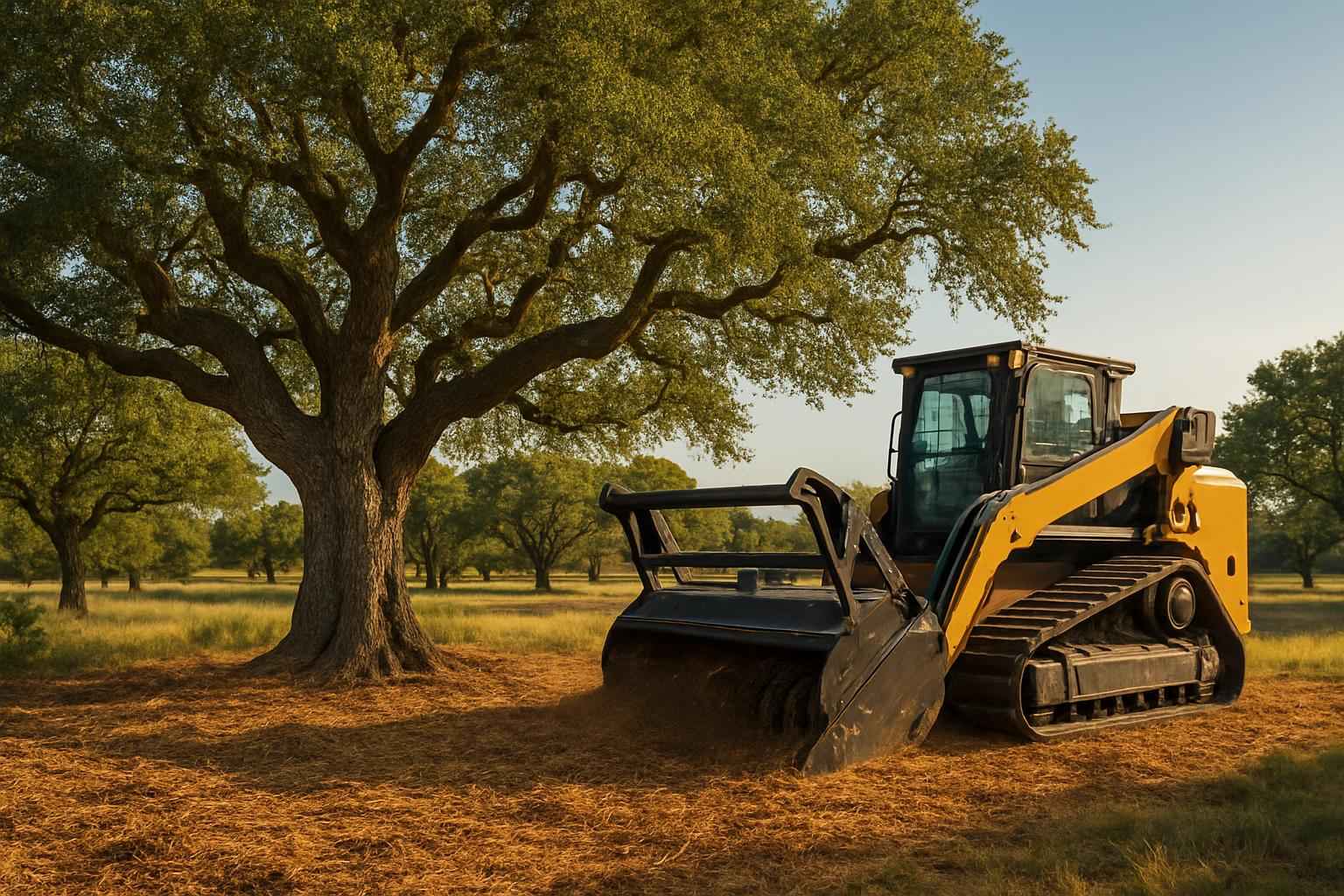 Oak Mulching in Stonewall Texas