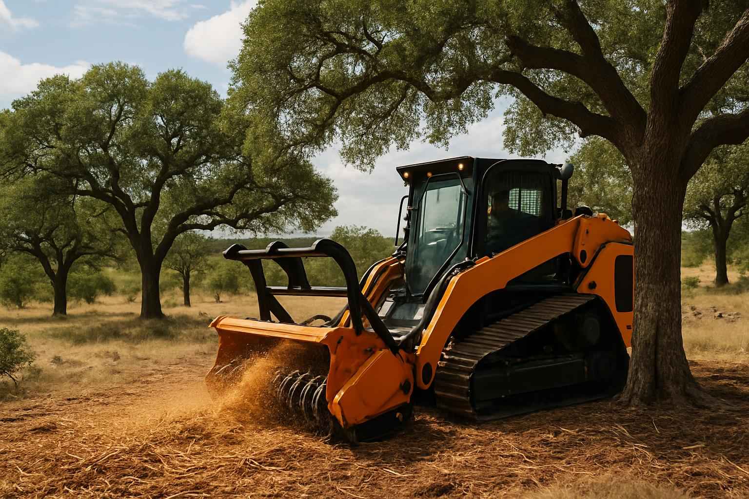 Oak Mulching in Willow City Texas