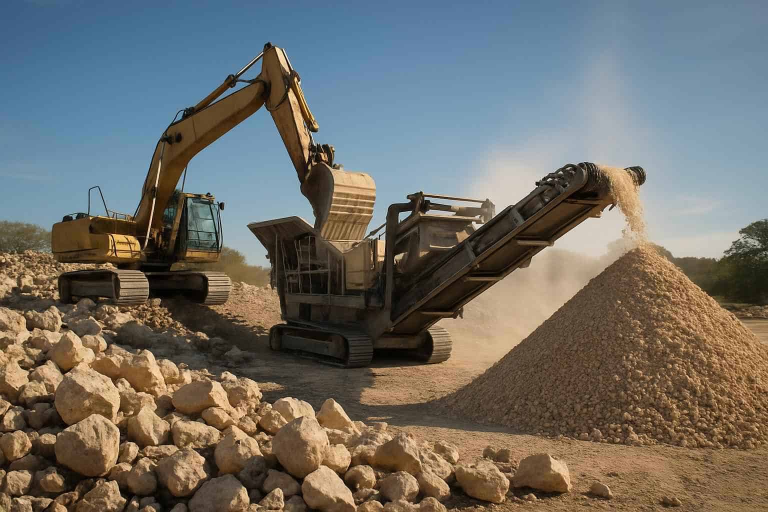 On Site Rock Crushing in Stonewall Texas