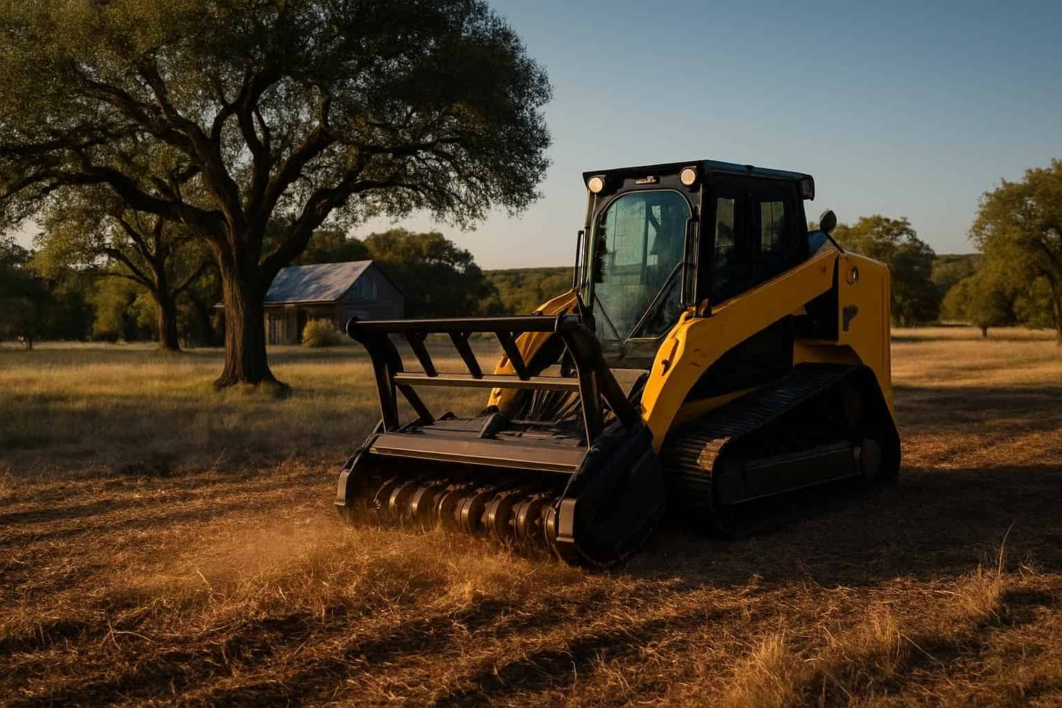 One Pass Mulching in Luckenbach Texas