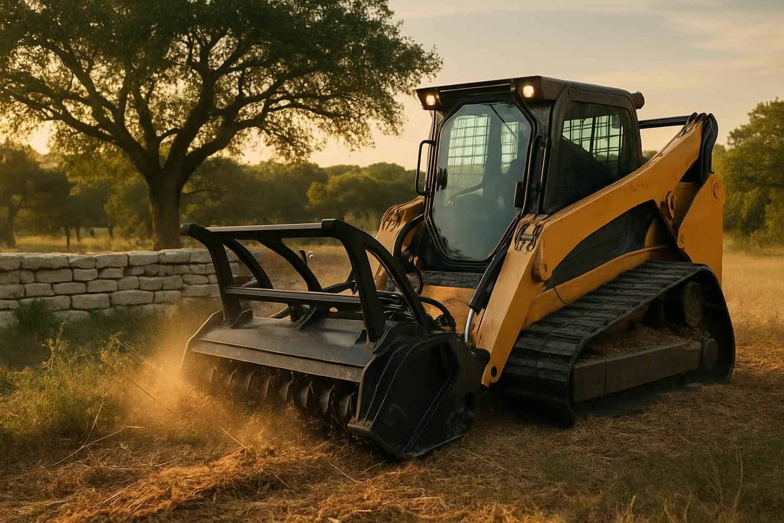 One Pass Mulching in Stonewall Texas