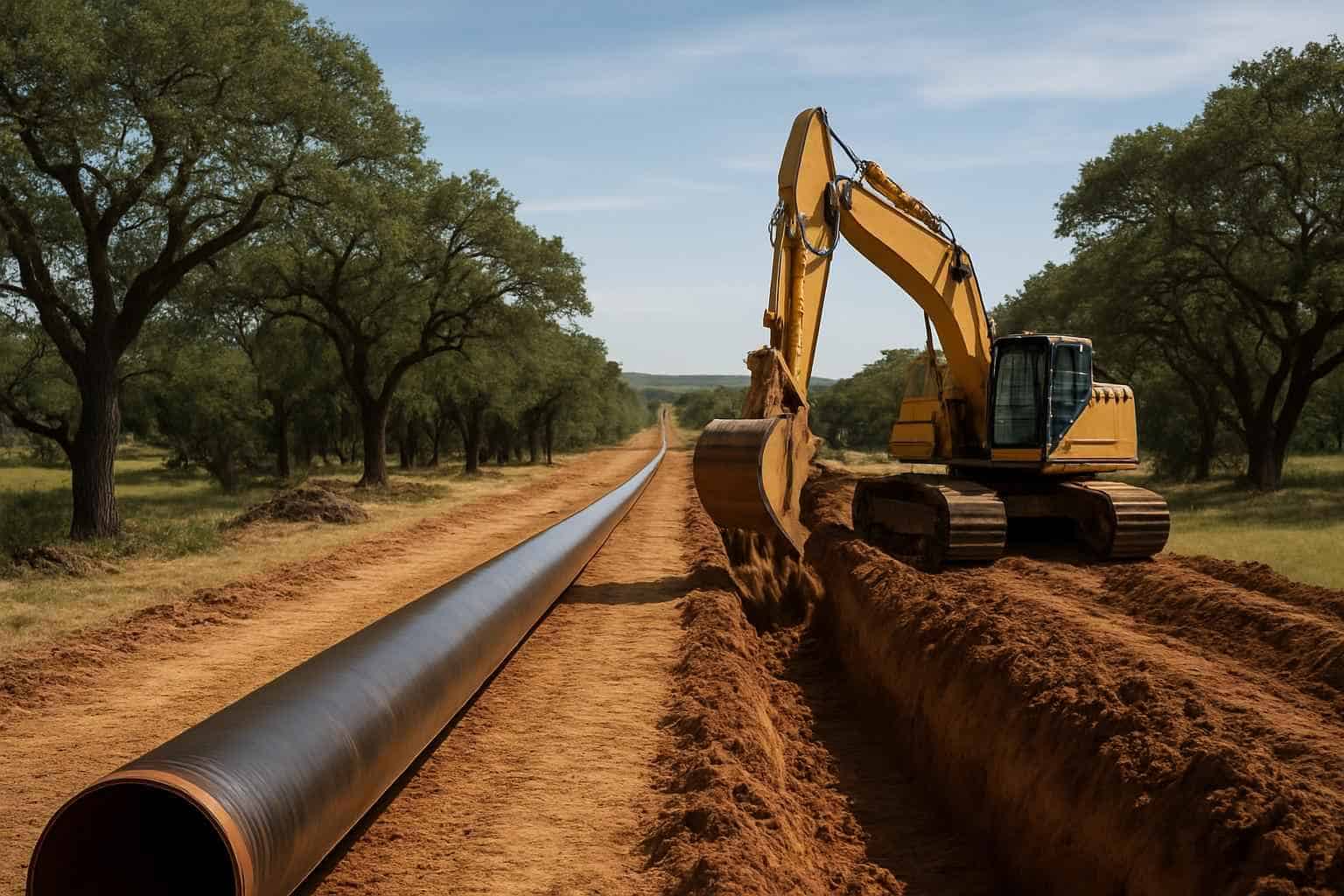 Pipeline ROW Clearing in Stonewall Texas