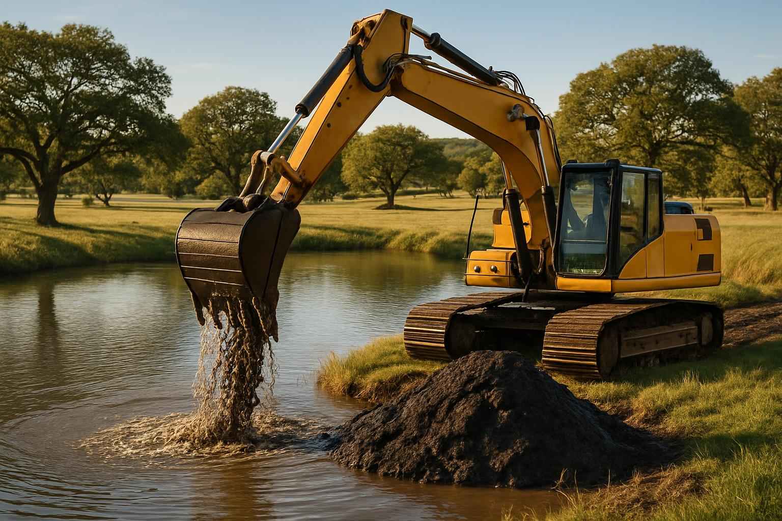 Pond Dredging and Silt Removal in Luckenbach Texas