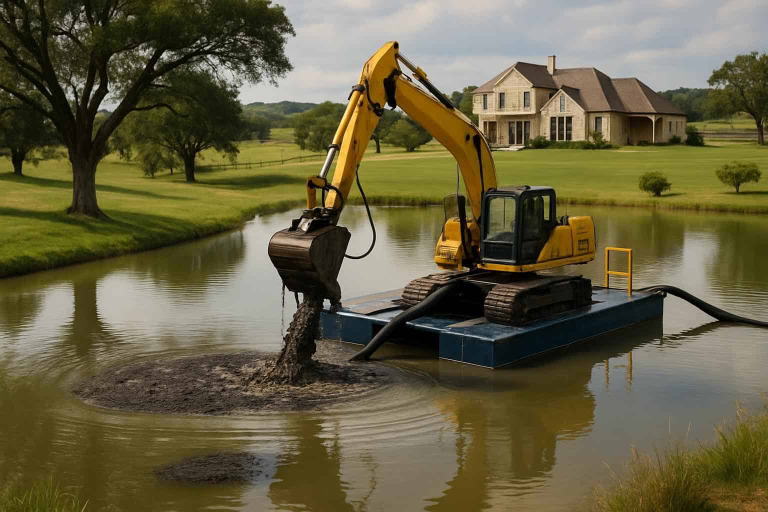 Pond Dredging and Silt Removal in Stonewall Texas