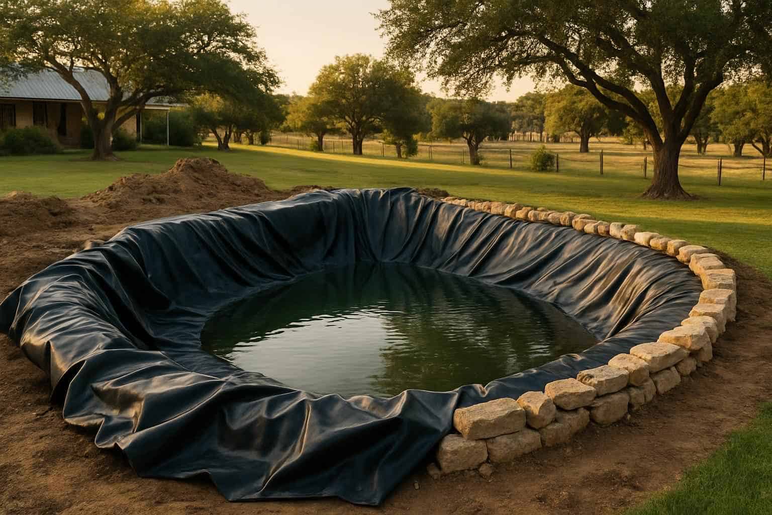 Pond Liner Prep in Hye Texas