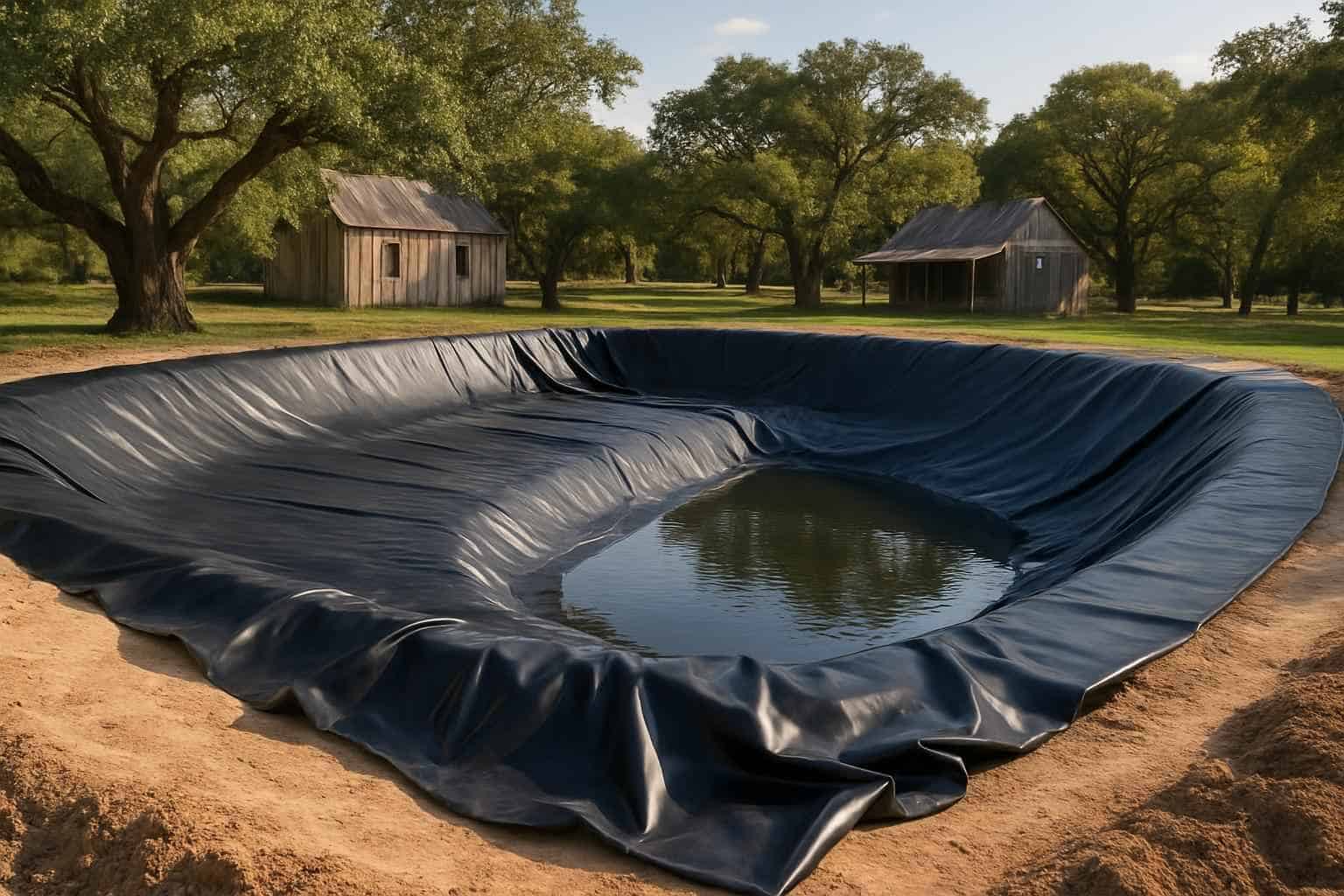 Pond Liner Prep in Luckenbach Texas