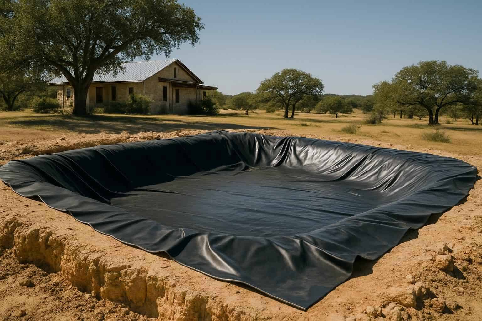 Pond Liner Prep in Willow City Texas