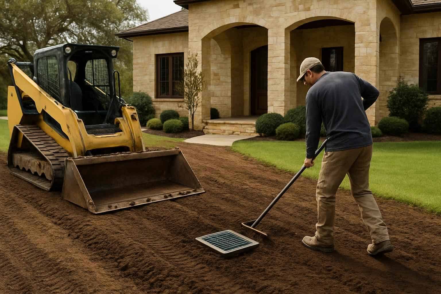 Regrading for Drainage in Hye Texas