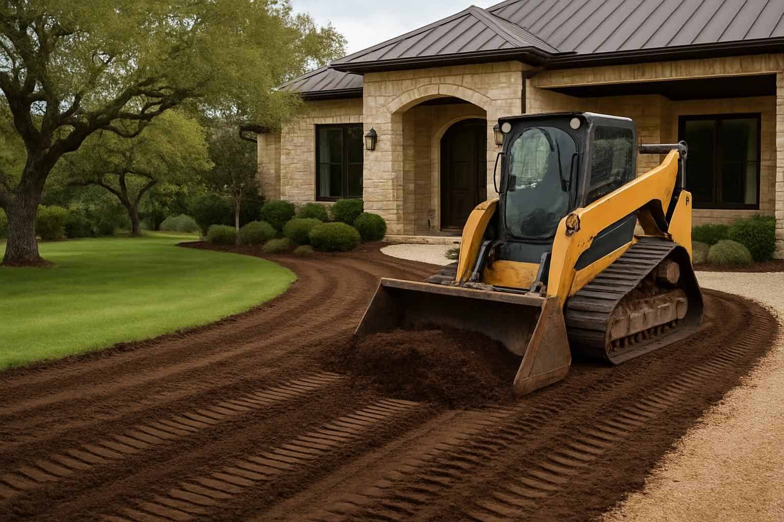 Regrading for Drainage in Luckenbach Texas