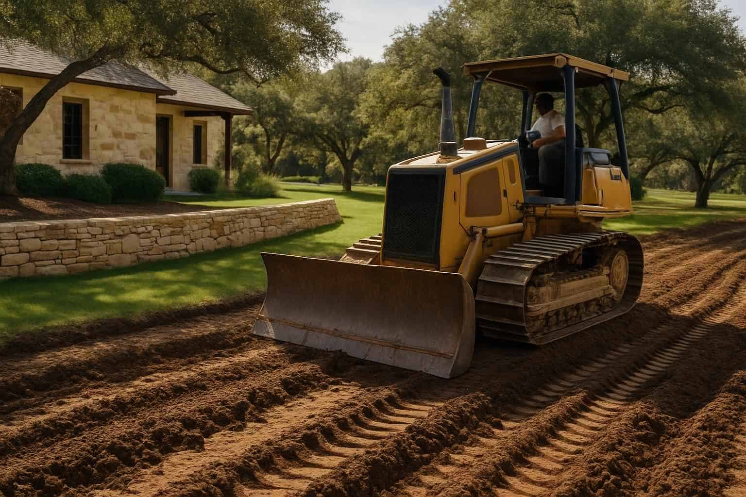 Regrading for Drainage in Stonewall Texas