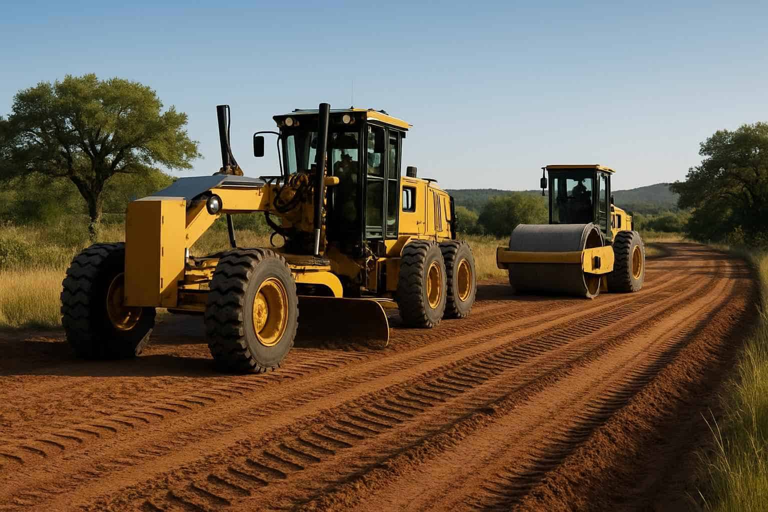 Road Grading and Compaction in Willow City Texas