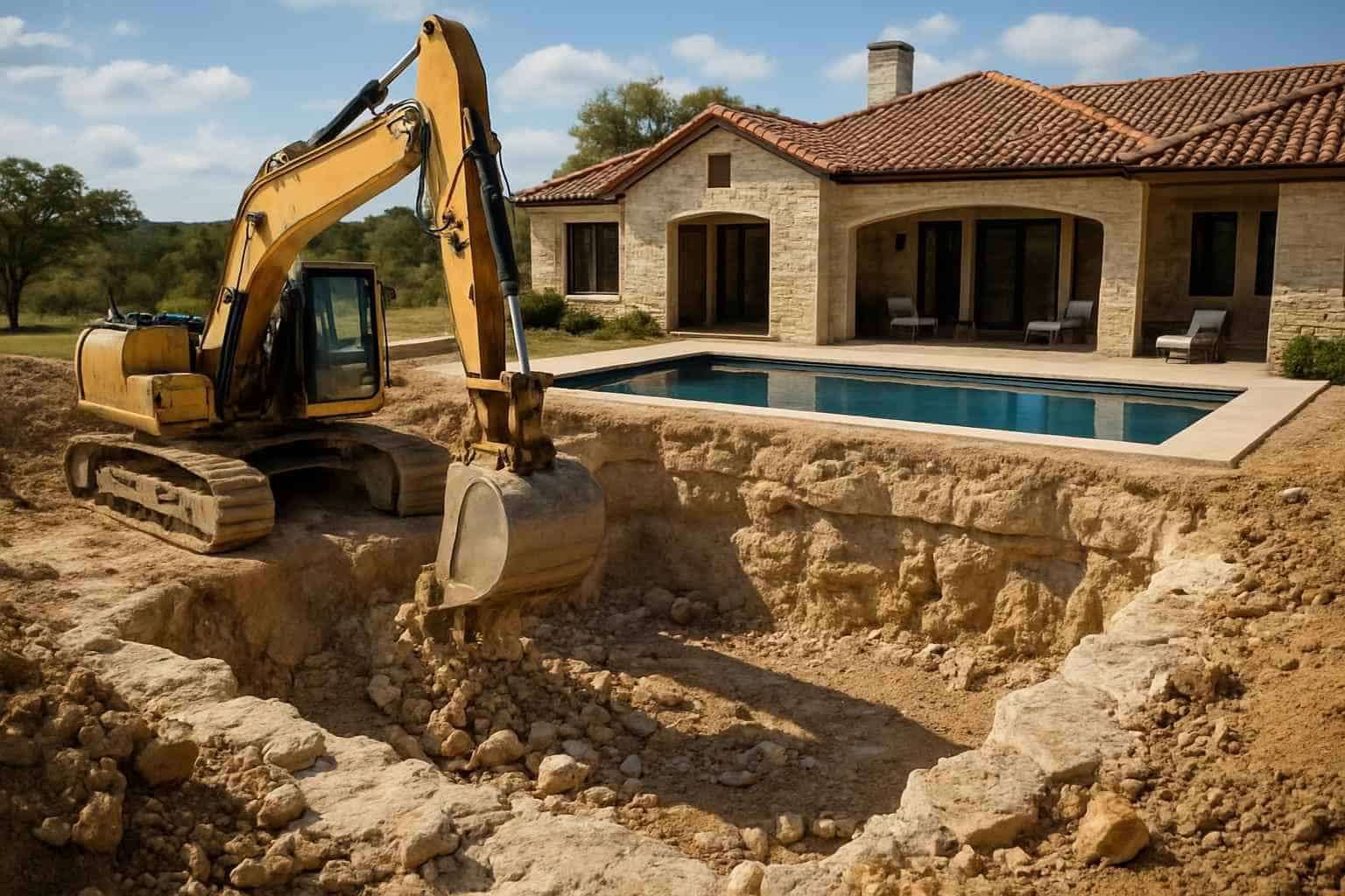 Rock Excavation for Pools in Hye Texas