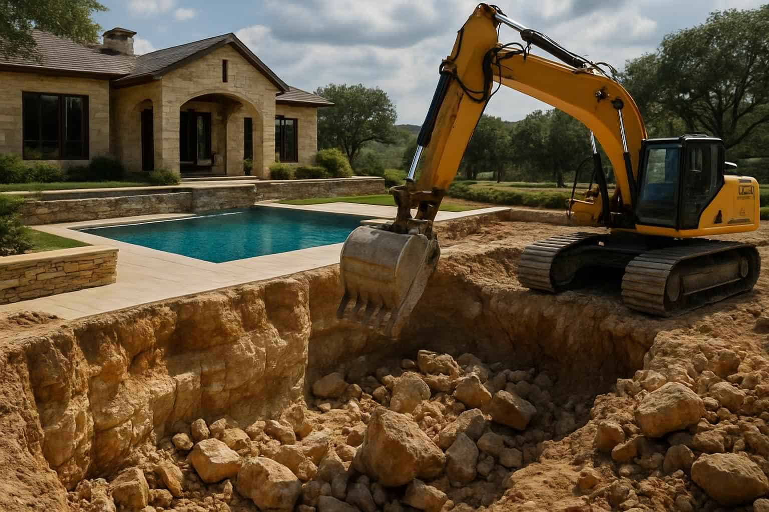 Rock Excavation for Pools in Stonewall Texas