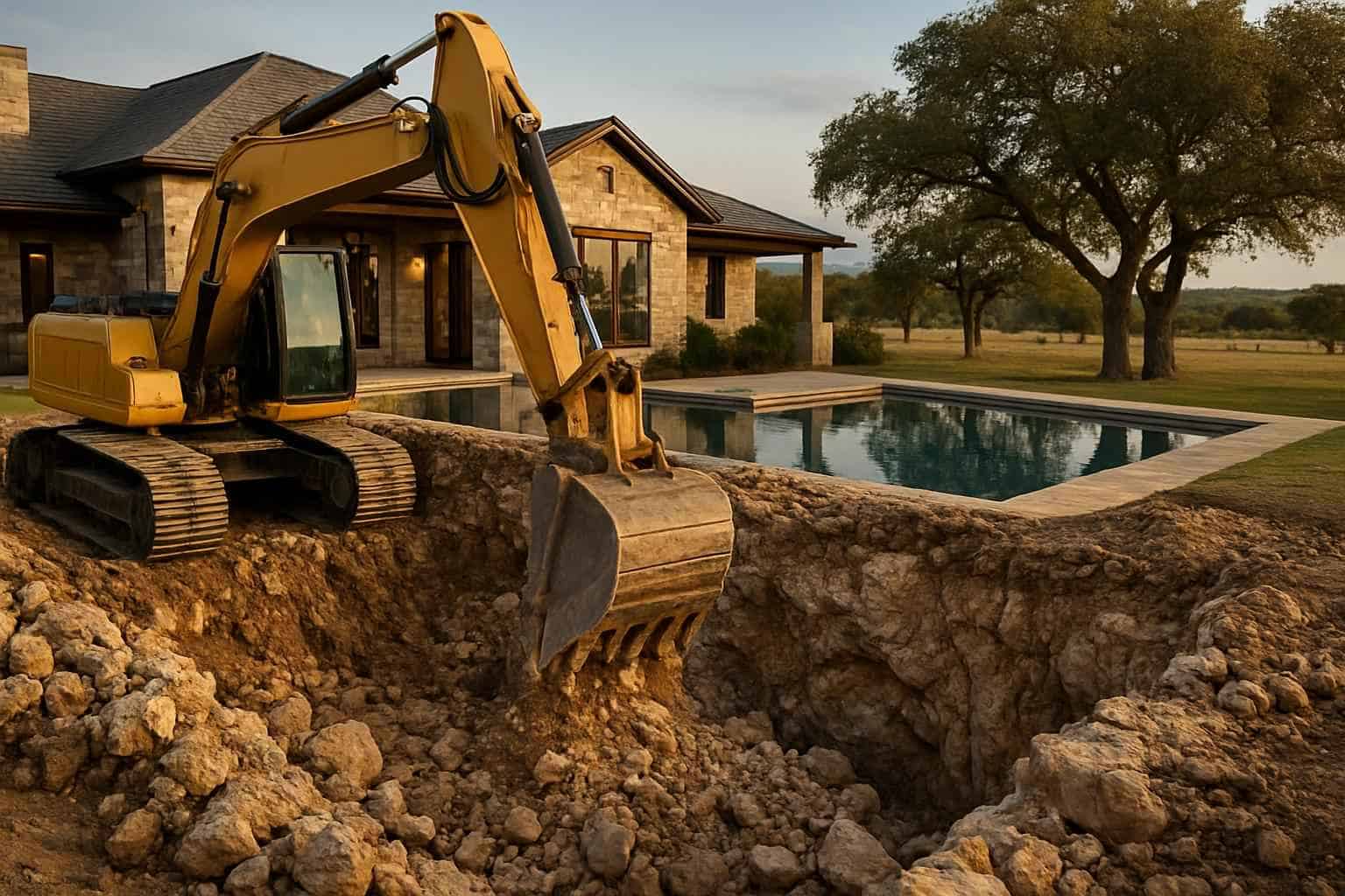 Rock Excavation for Pools in Willow City Texas