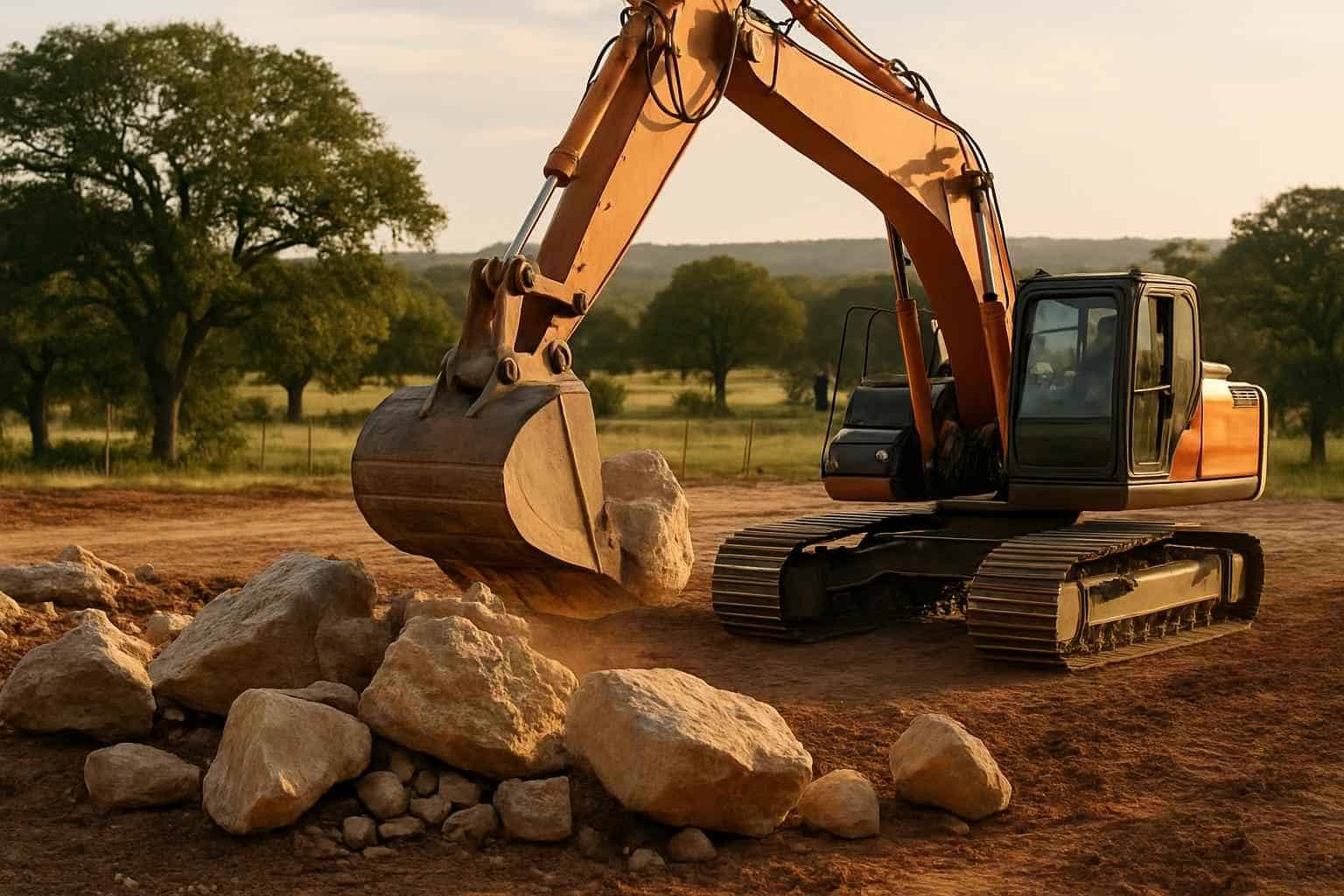 Rock Removal for Pads in Stonewall Texas