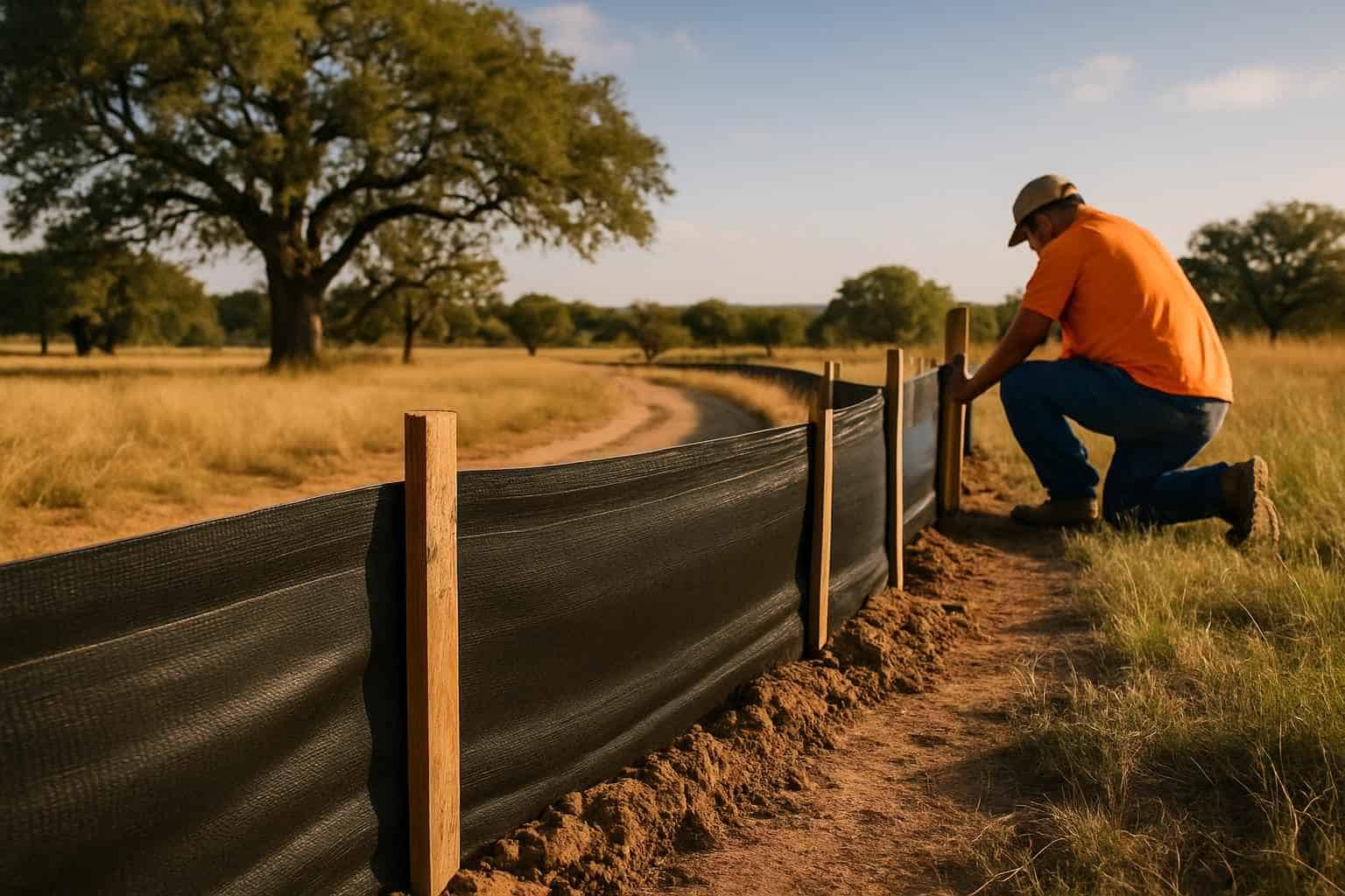 Silt Fence Installation in Luckenbach Texas