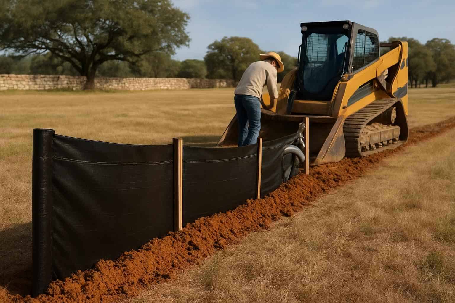 Silt Fence Installation in Stonewall Texas