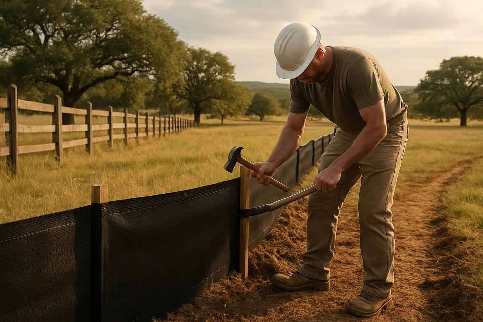 Silt Fence Installation in Willow City Texas