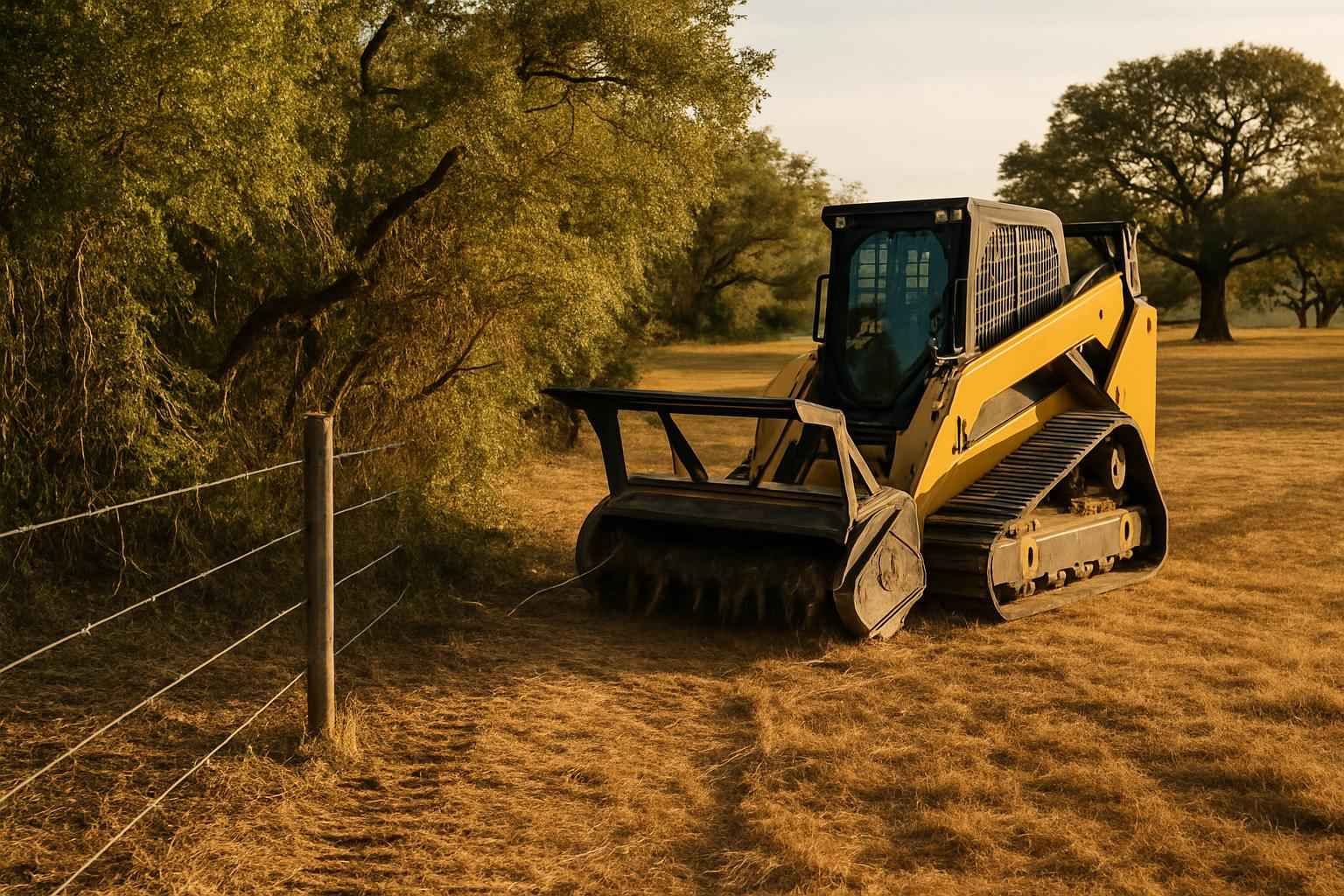 Underbrush Fence Clearing in Luckenbach Texas