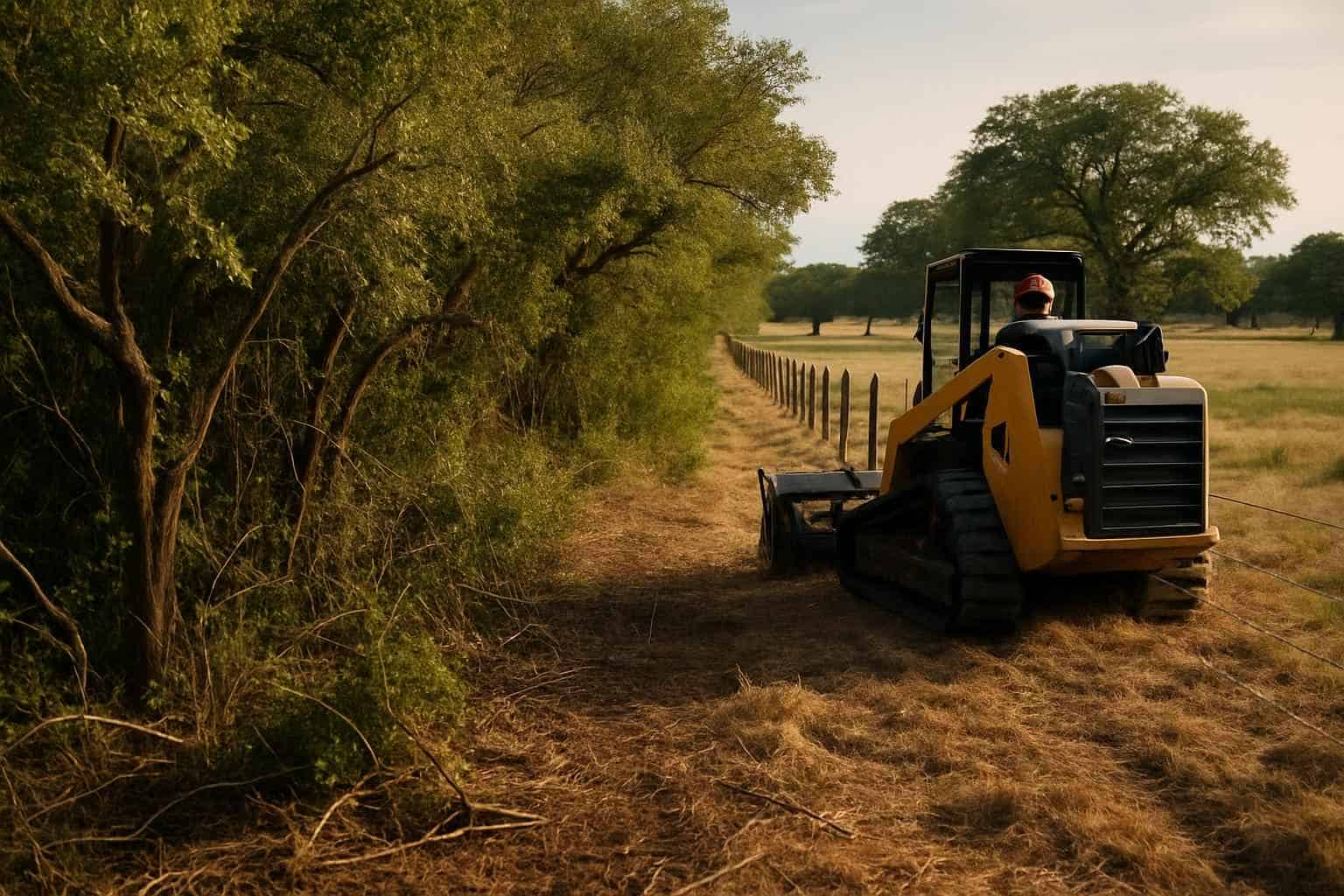 Underbrush Fence Clearing in Stonewall Texas