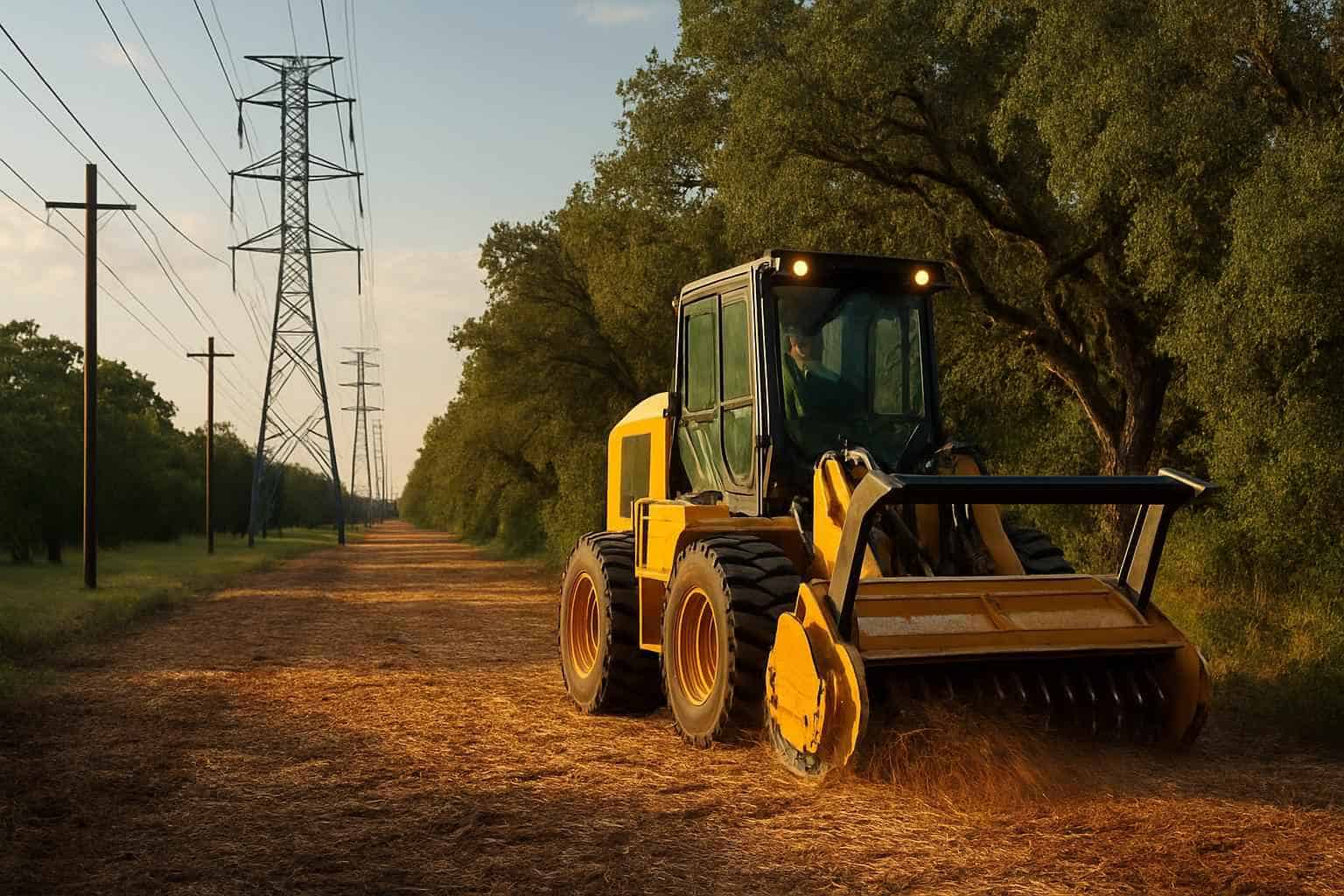 Utility ROW Clearing in Stonewall Texas