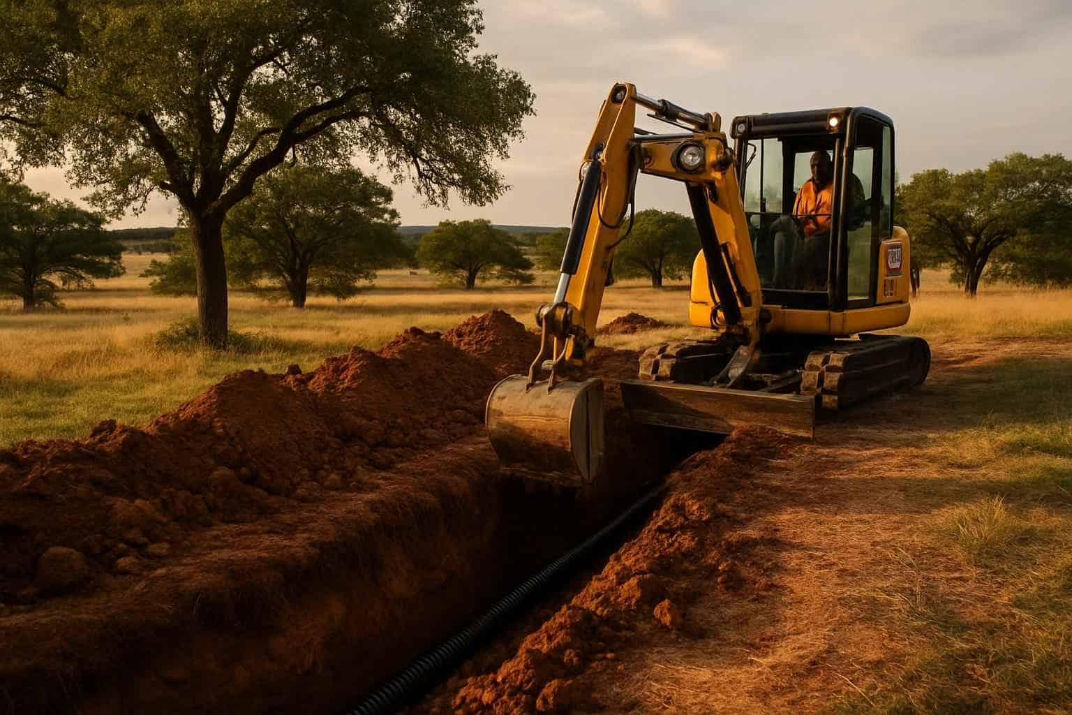 Utility Trenching in Hye Texas