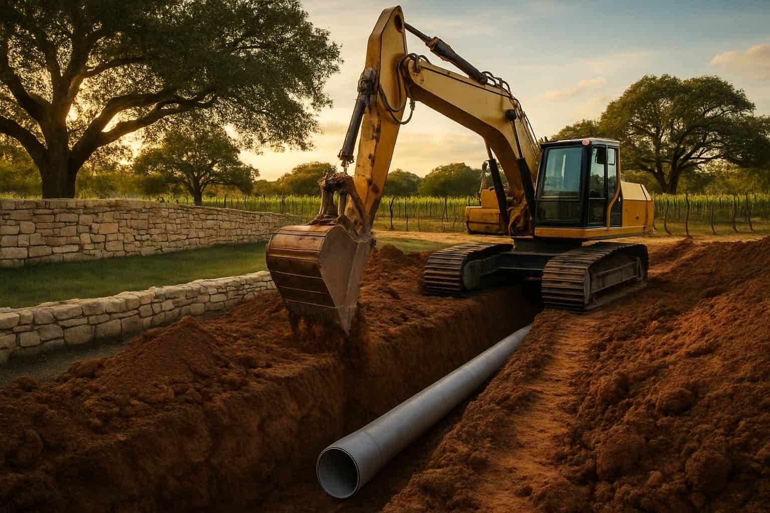 Utility Trenching in Stonewall Texas
