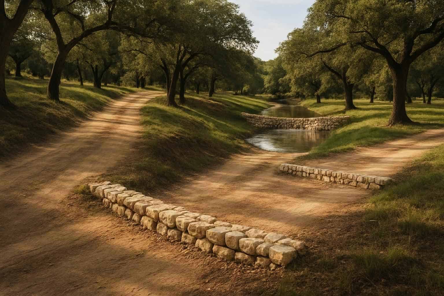 Water Bars and Check Dams in Luckenbach Texas