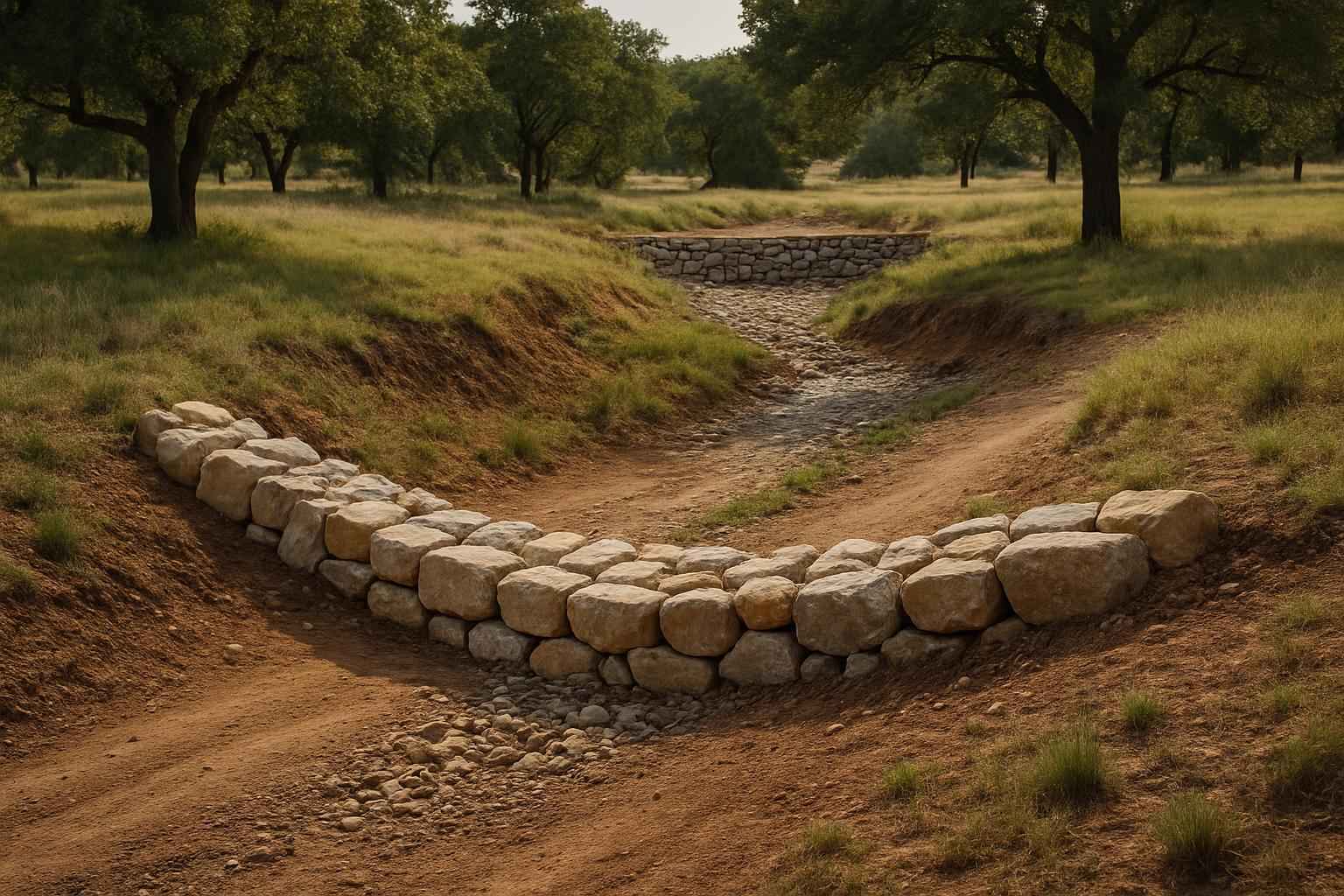 Water Bars and Check Dams in Stonewall Texas