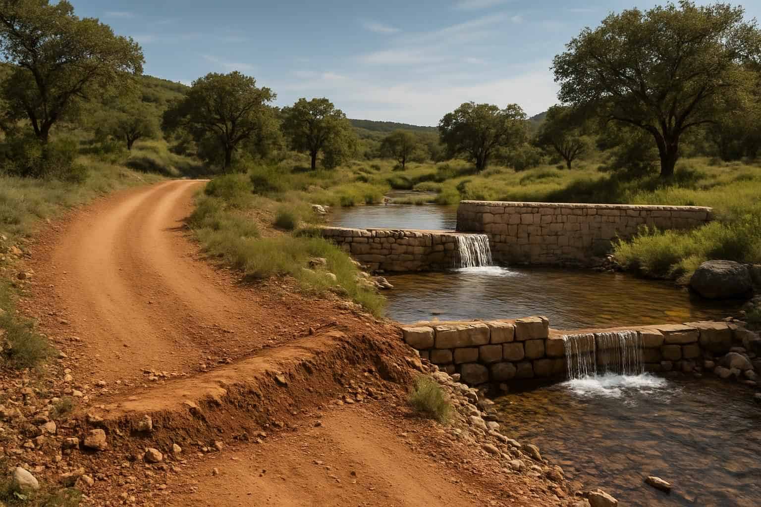 Water Bars and Check Dams in Willow City Texas